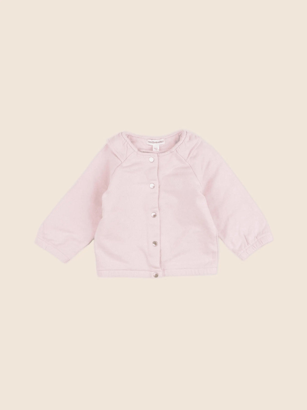 Vertbaudet - sweat rose, argent - 12 mois