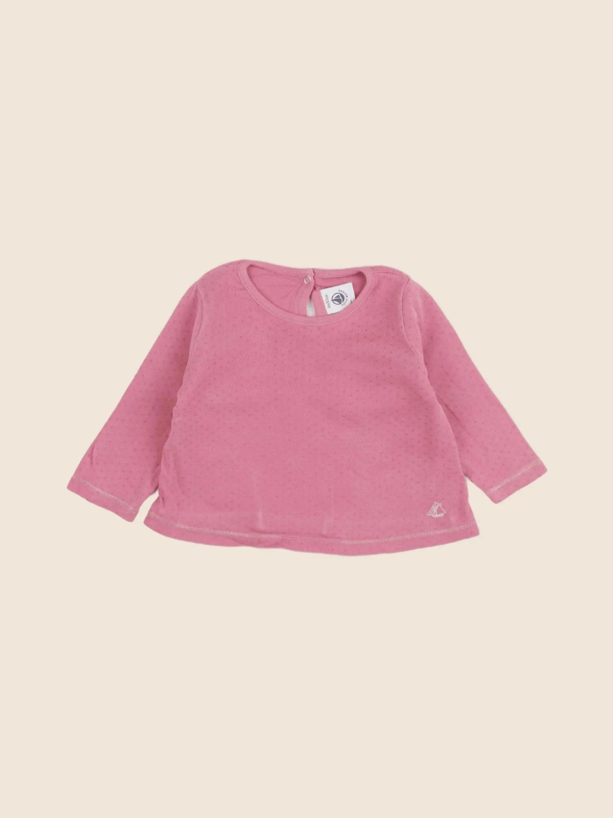Petit Bateau - tee-shirt rose - 6 mois
