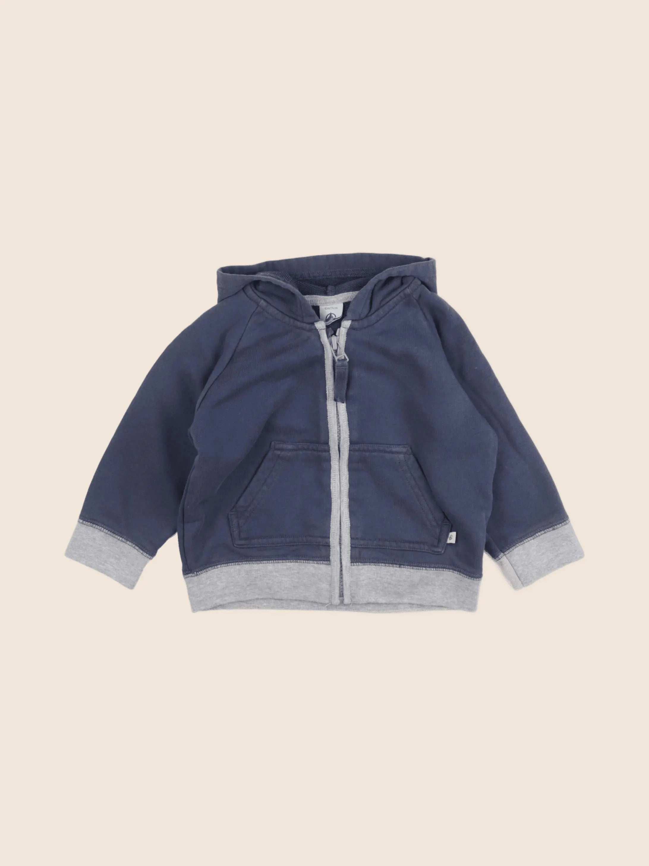 Petit Bateau - sweat bleu - 12 mois