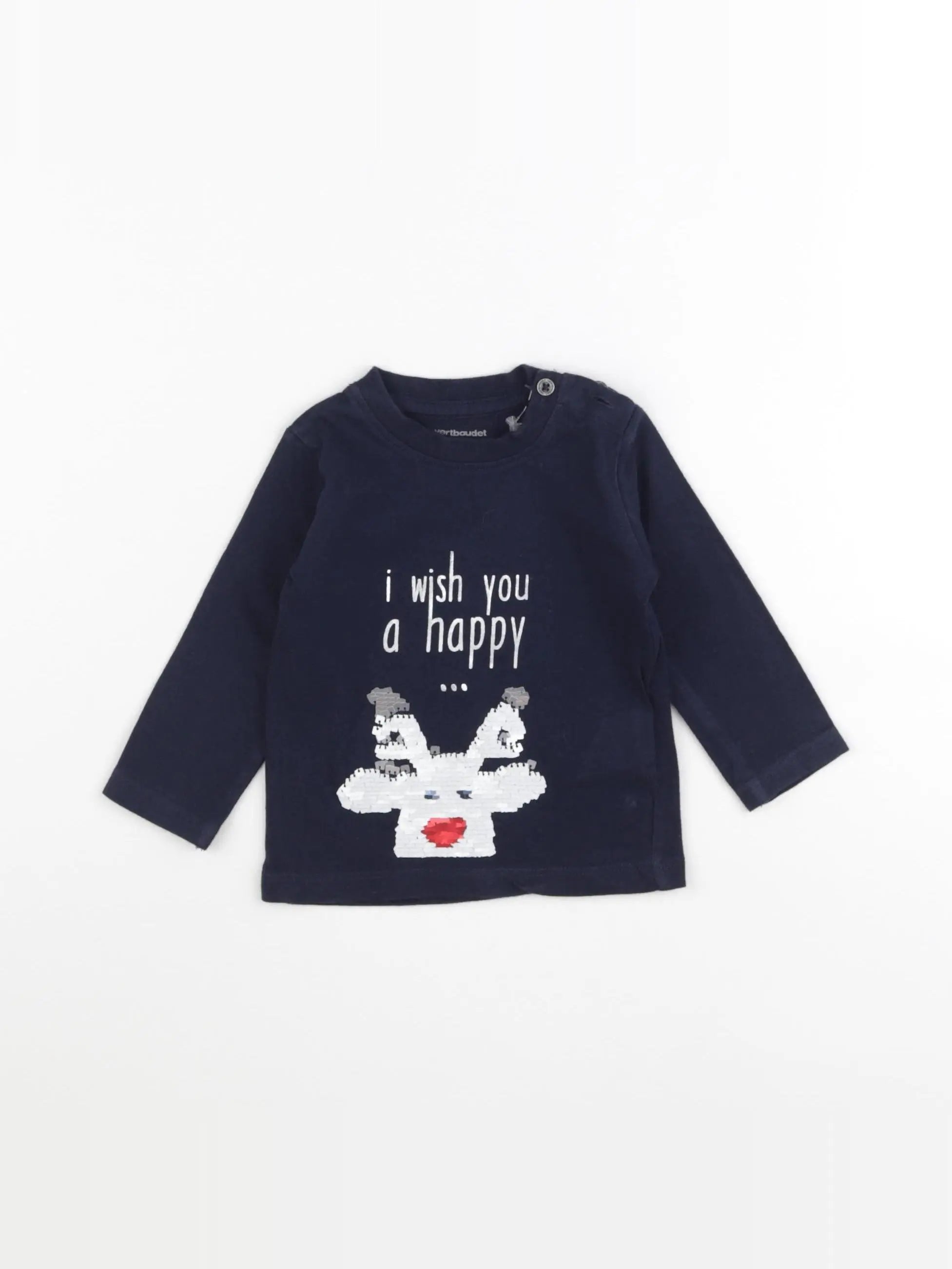 Vertbaudet - tee-shirt bleu - 6 mois