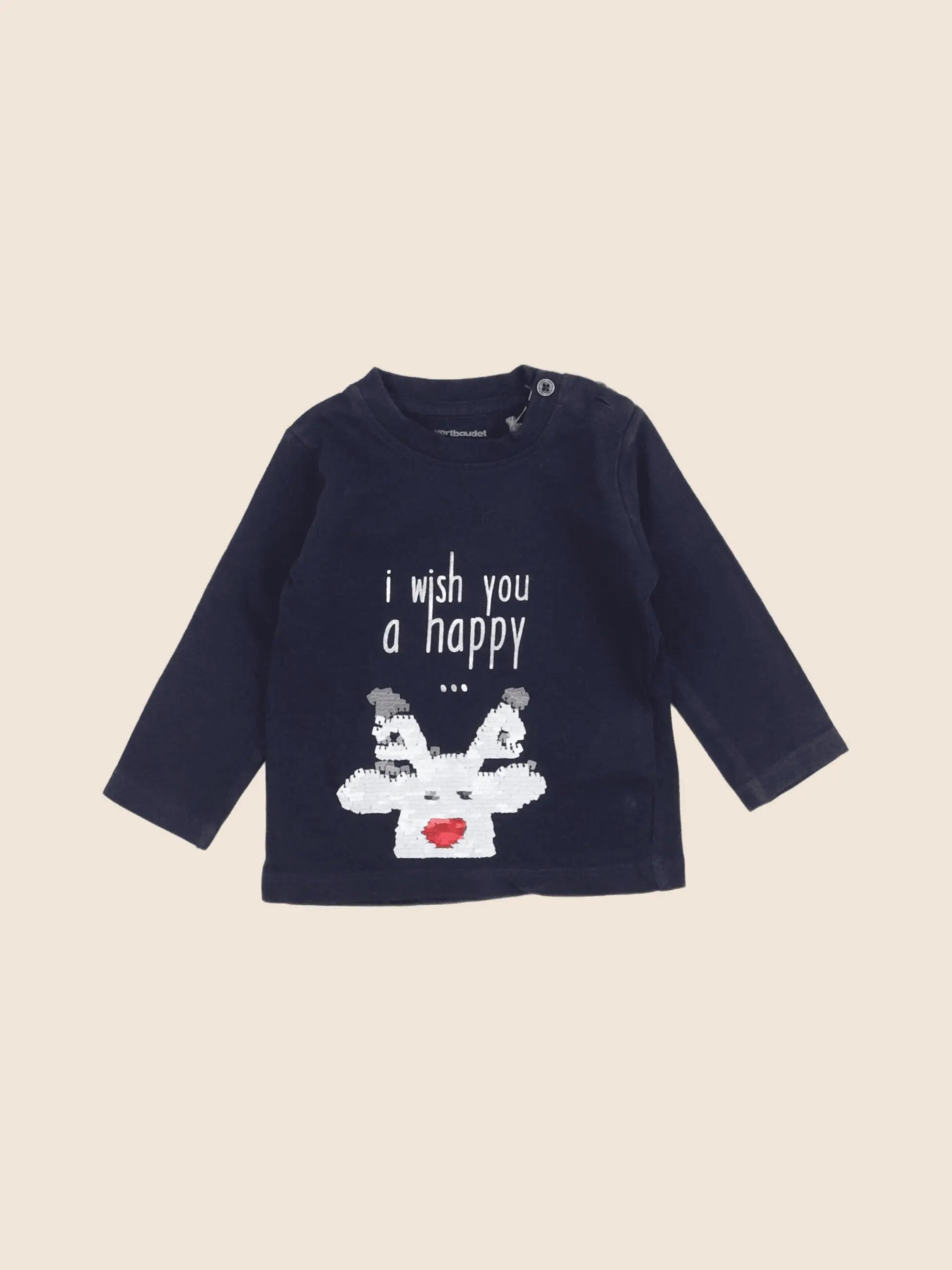 Vertbaudet - tee-shirt bleu - 6 mois
