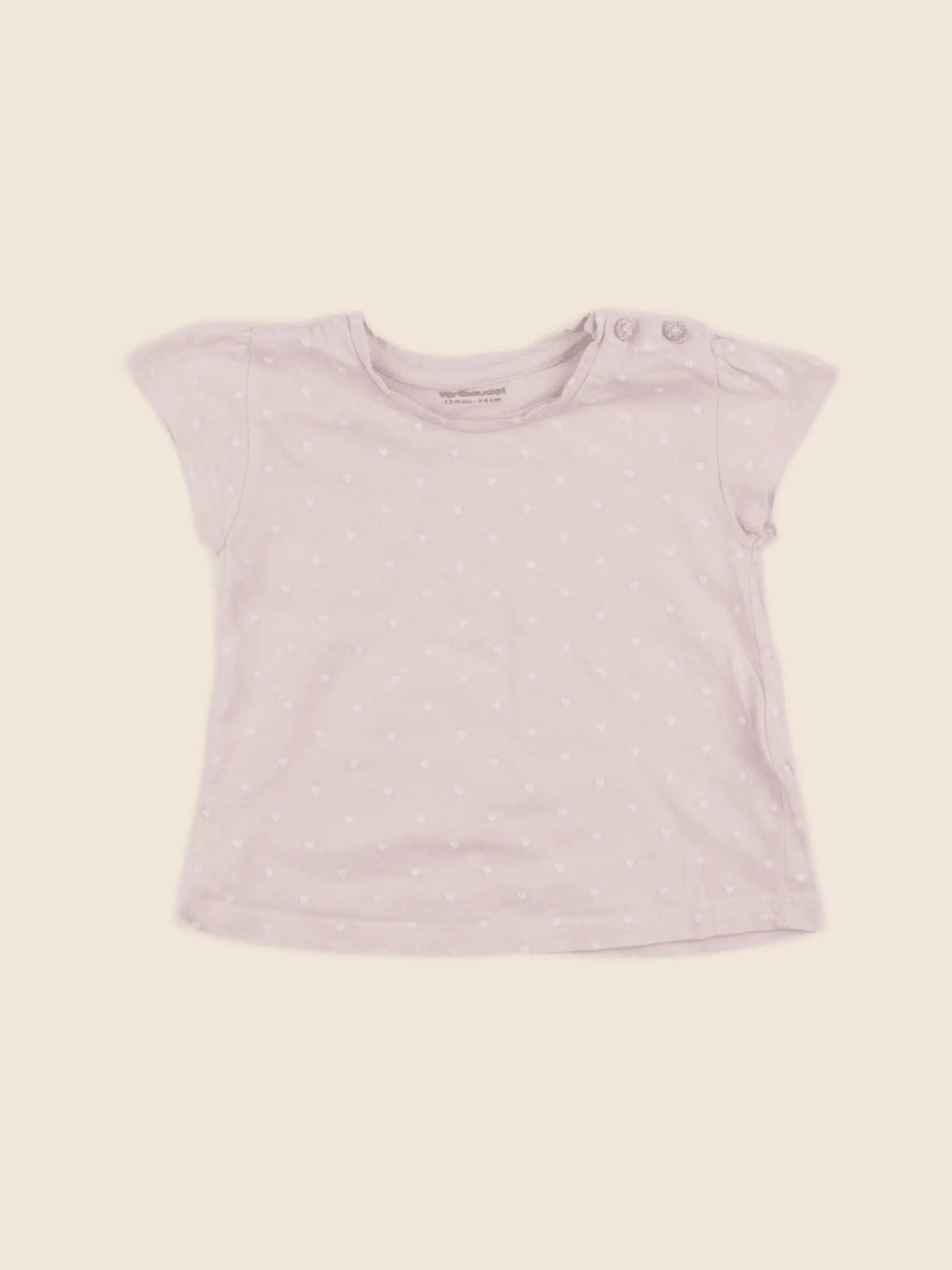 Vertbaudet - tee-shirt rose - 12 mois