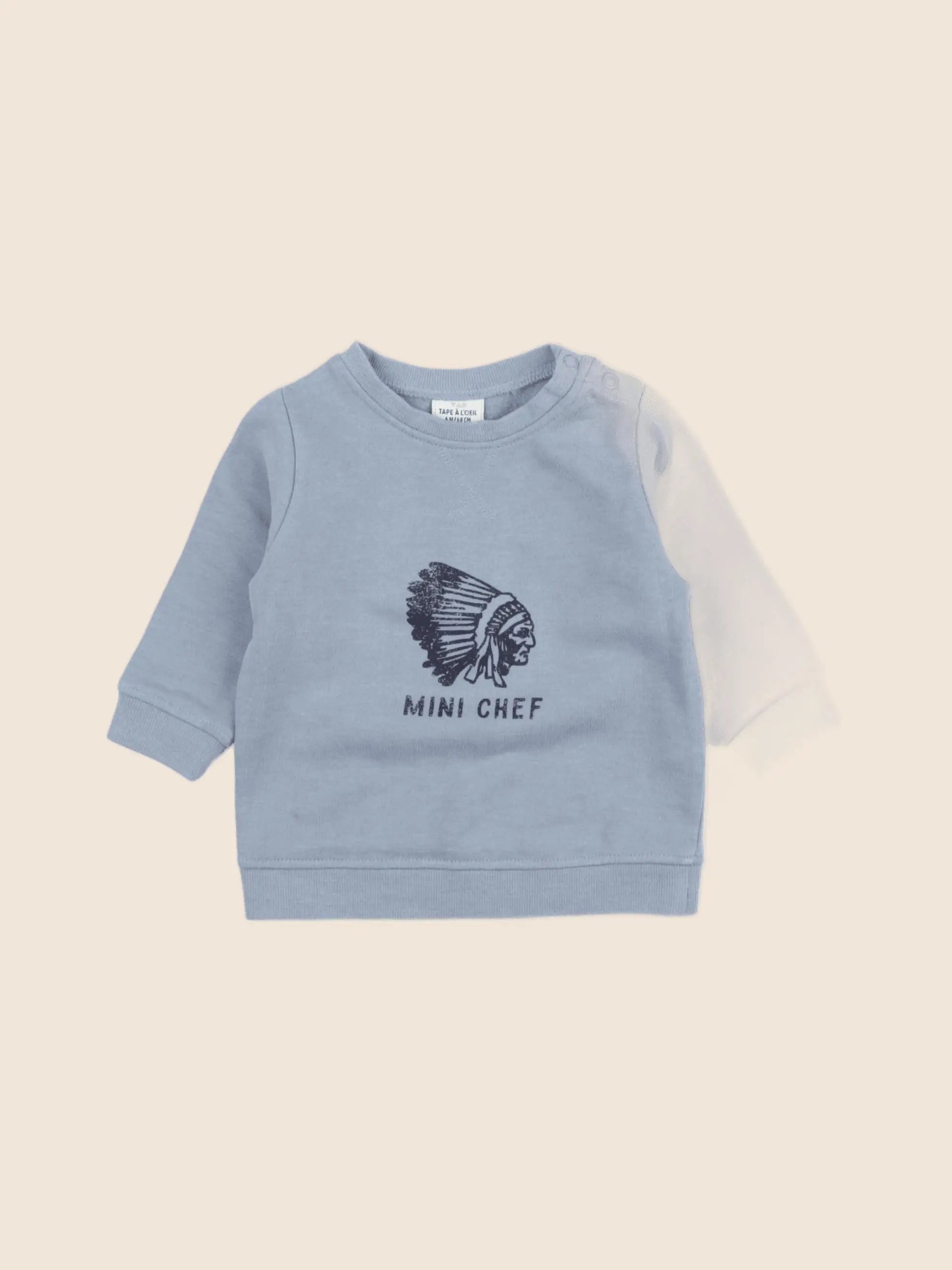 Tape à l'oeil - sweat bleu - 6 mois