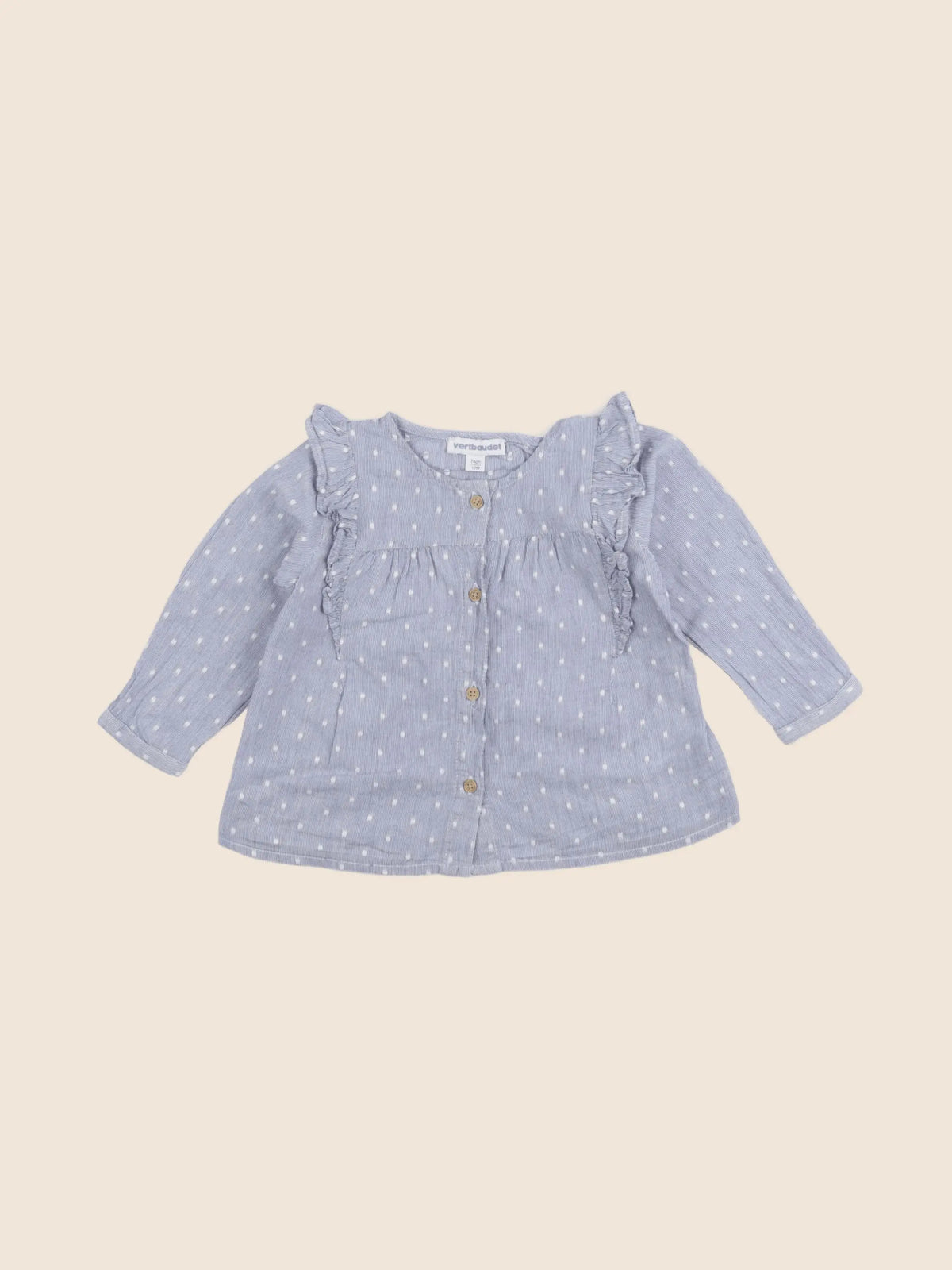 Vertbaudet - blouse bleu - 12 mois