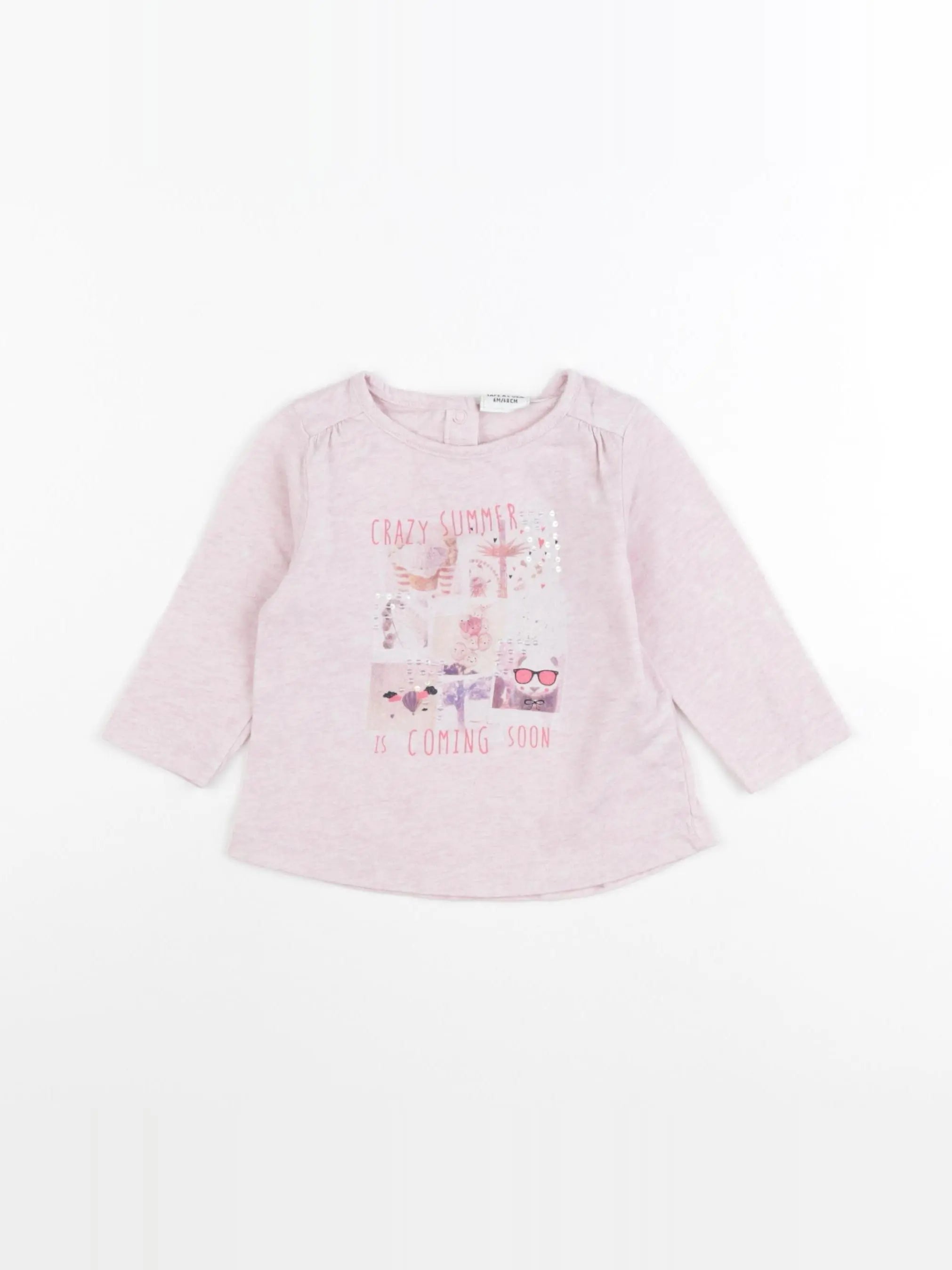 Tape à l'oeil - tee-shirt rose - 6 mois