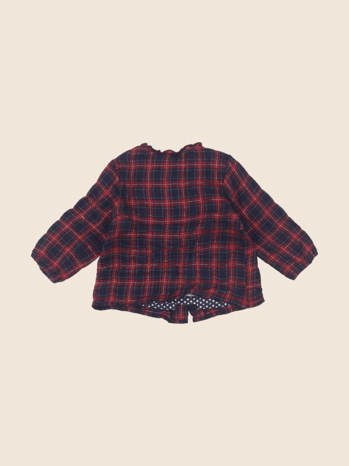 IKKS - blouse bleu, rouge, argent - 12 mois