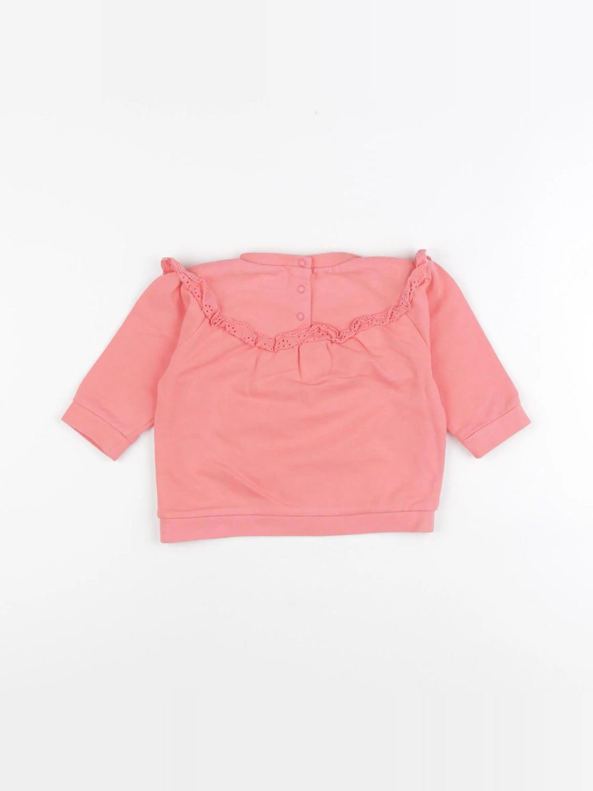 Vertbaudet - sweat rose - 9 mois