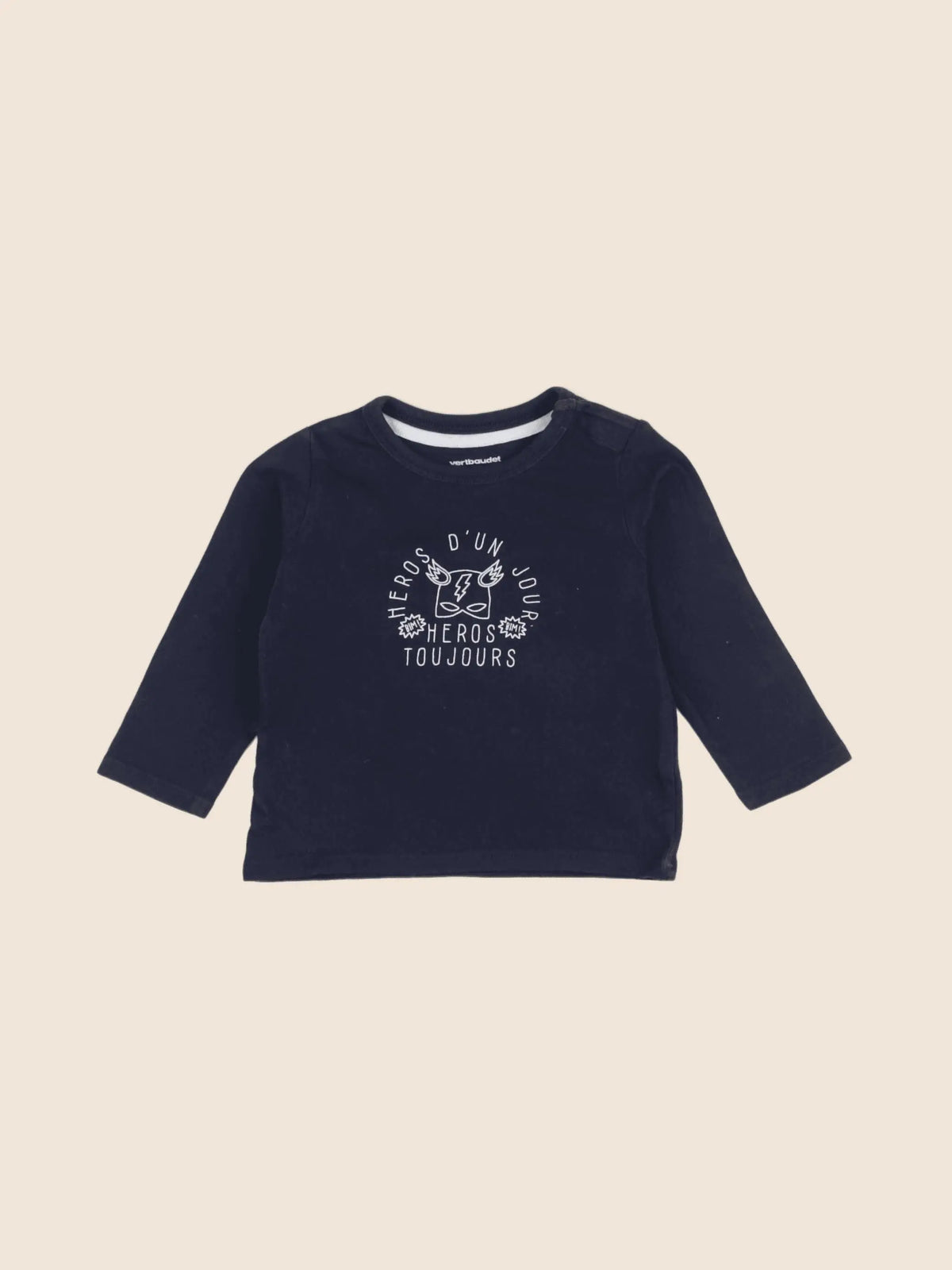 Vertbaudet - tee-shirt bleu - 9 mois