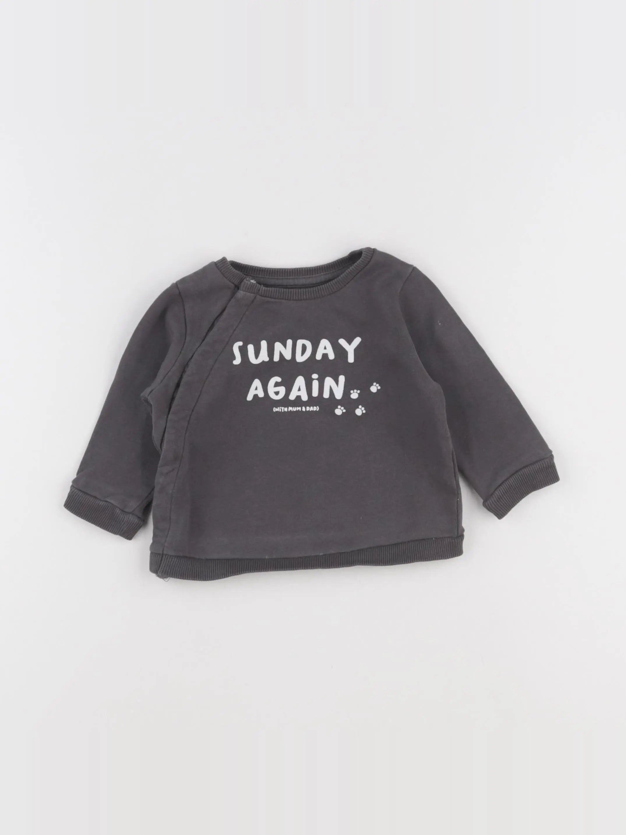 Vertbaudet - sweat gris - 6 mois