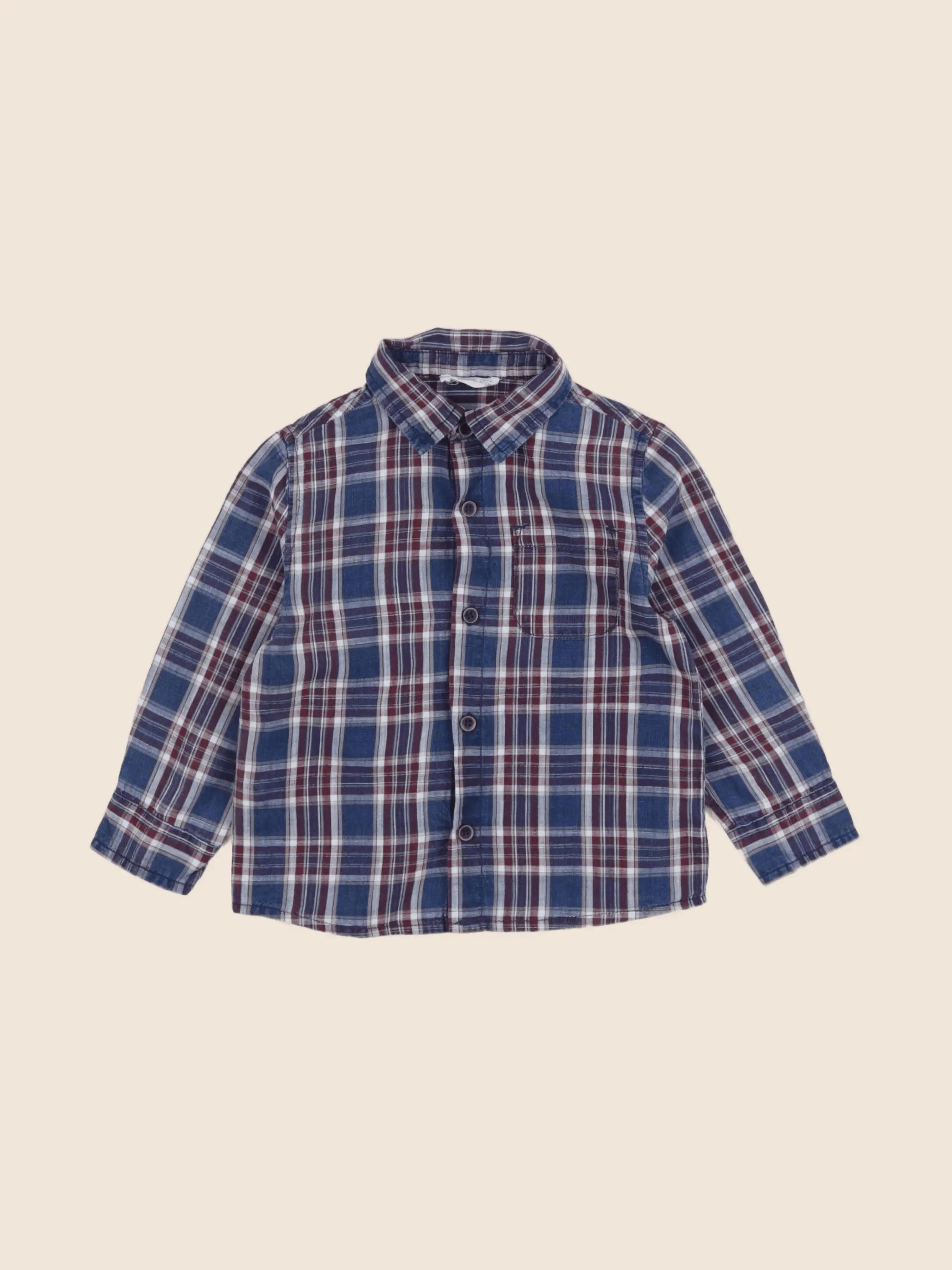 Mango - chemise bleu - 18/24 mois