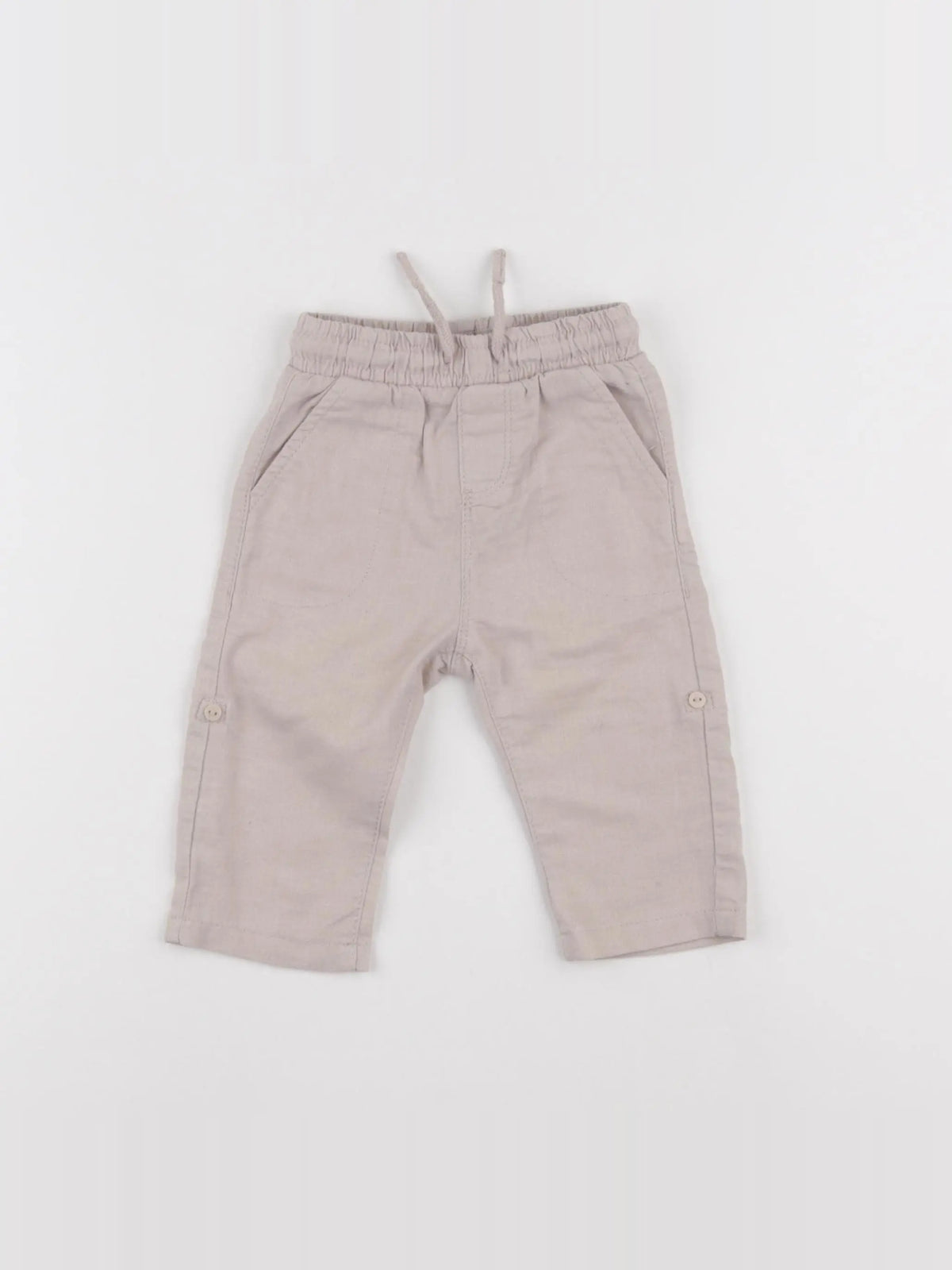 Vertbaudet - pantalon beige - 6 mois