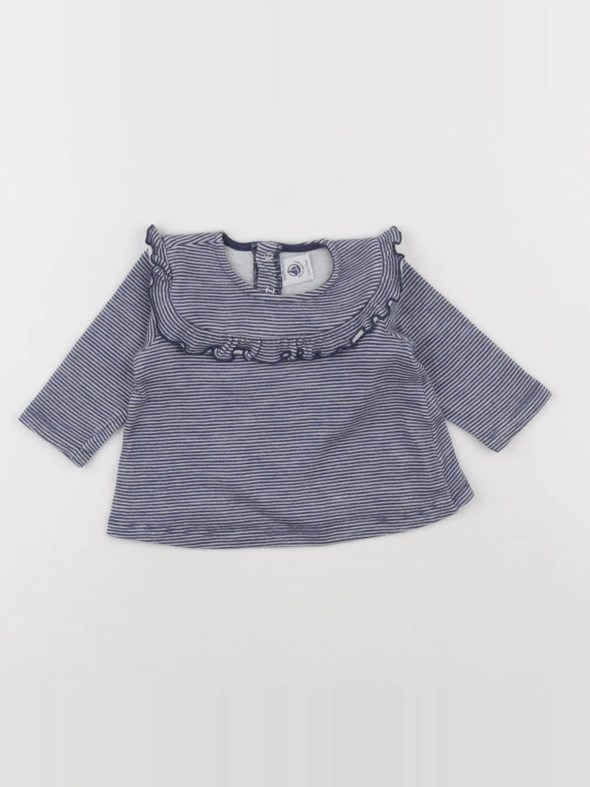 Petit Bateau - tee-shirt blanc, bleu - 12 mois