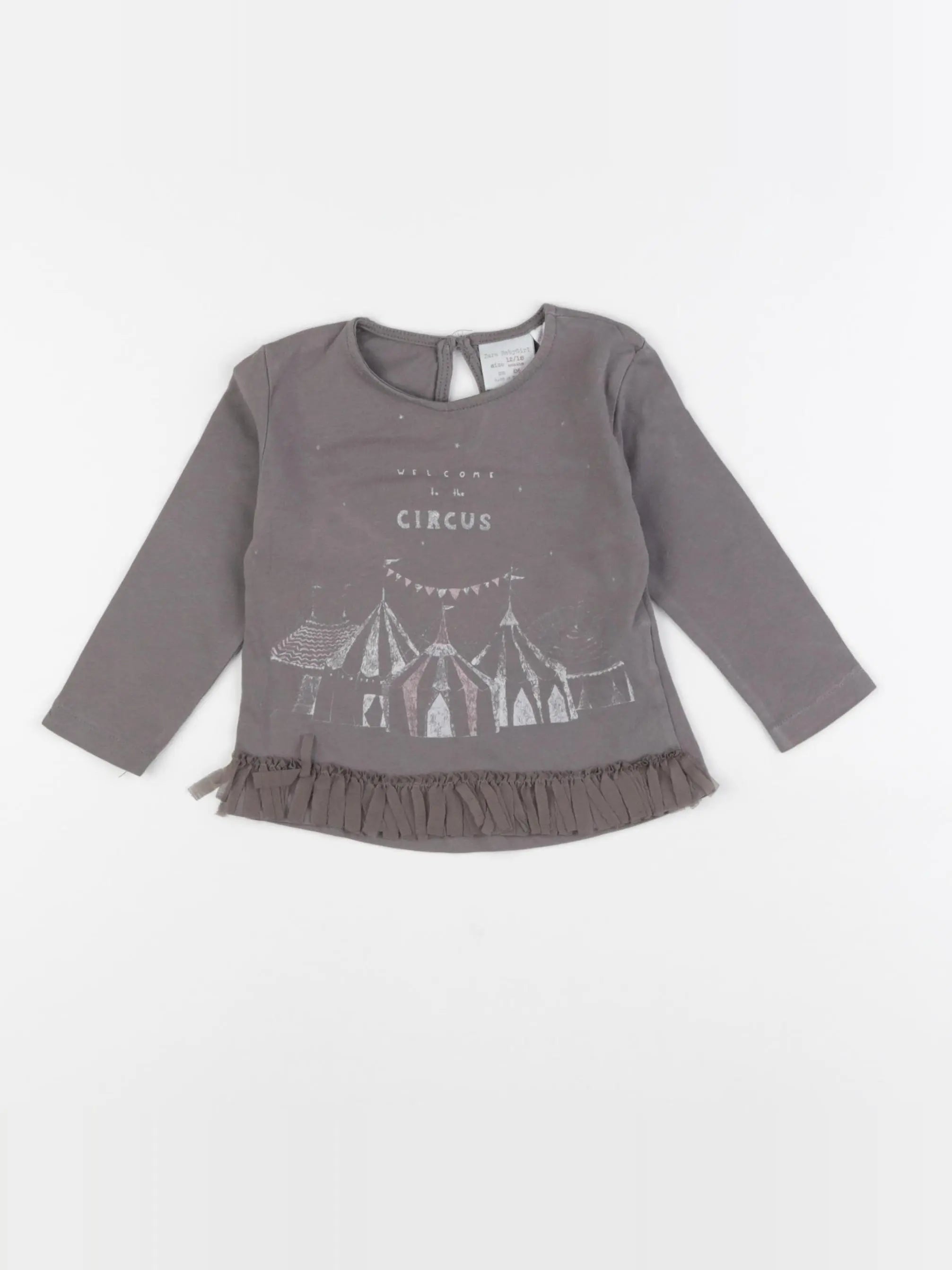 Zara - tee-shirt gris - 12/18 mois