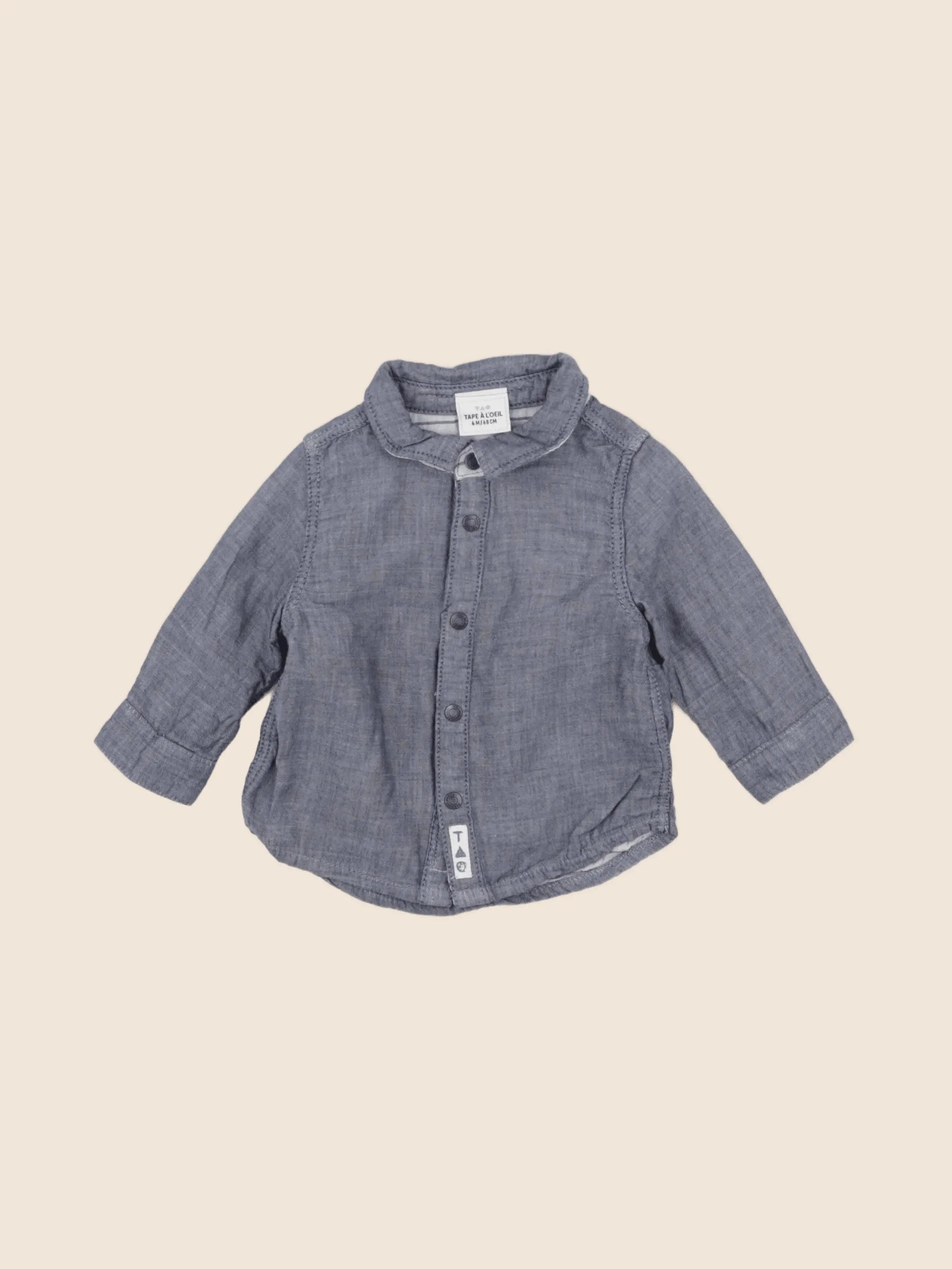 Tape à l'oeil - chemise bleu - 6 mois