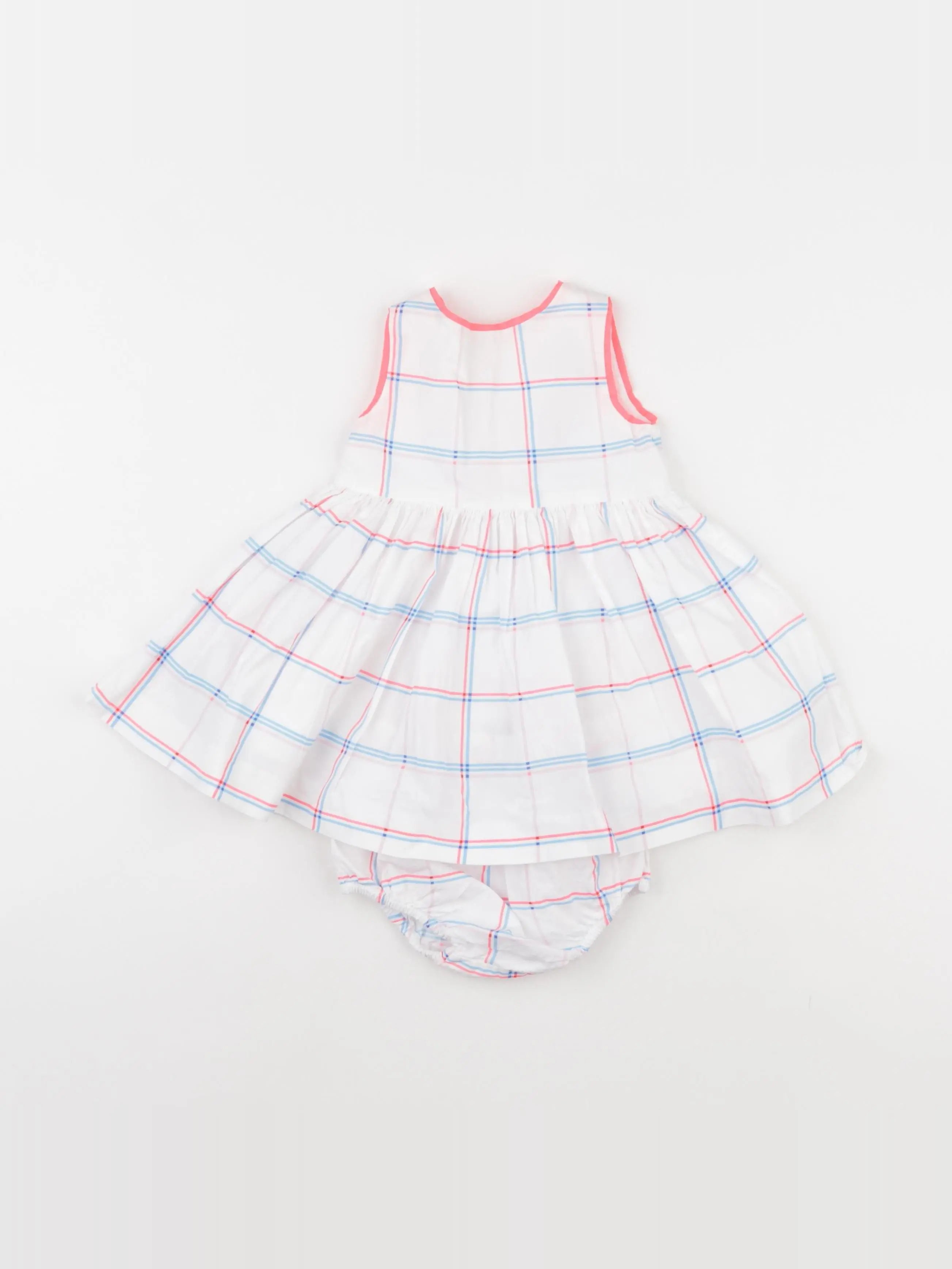 Jacadi - robe blanc, bleu - 12 mois