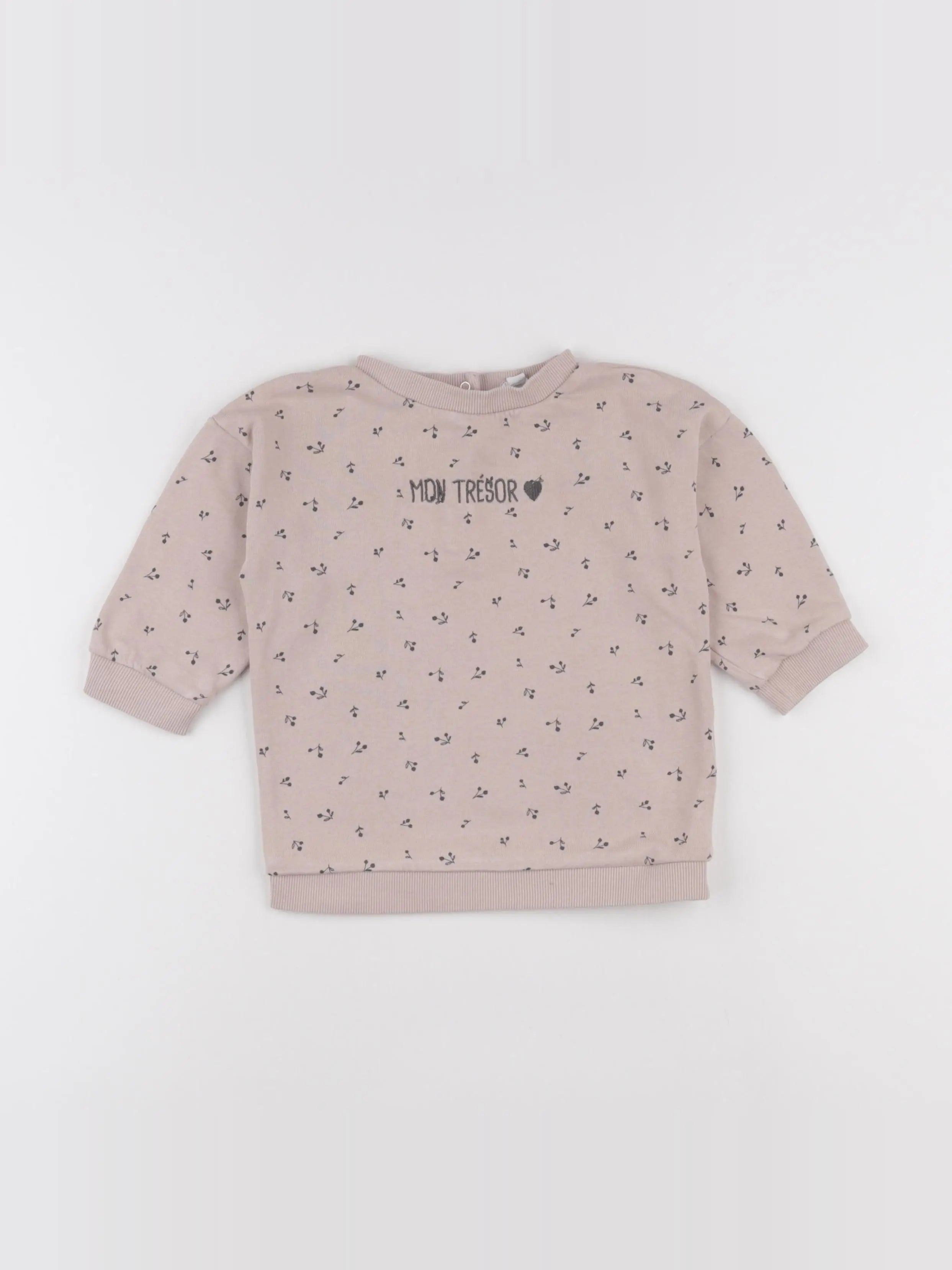 Vertbaudet - sweat rose - 18 mois