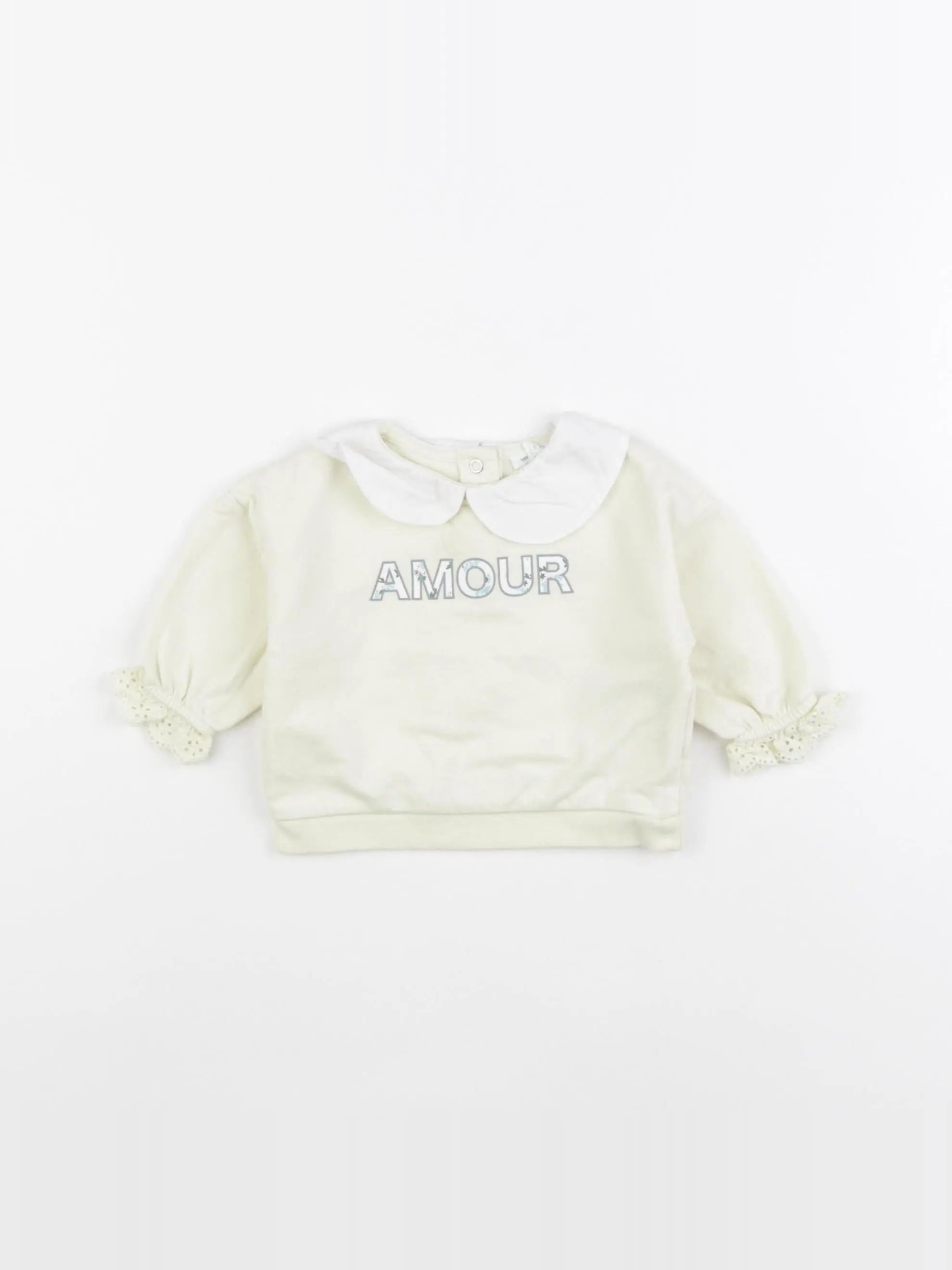 Vertbaudet - sweat jaune - 3 mois
