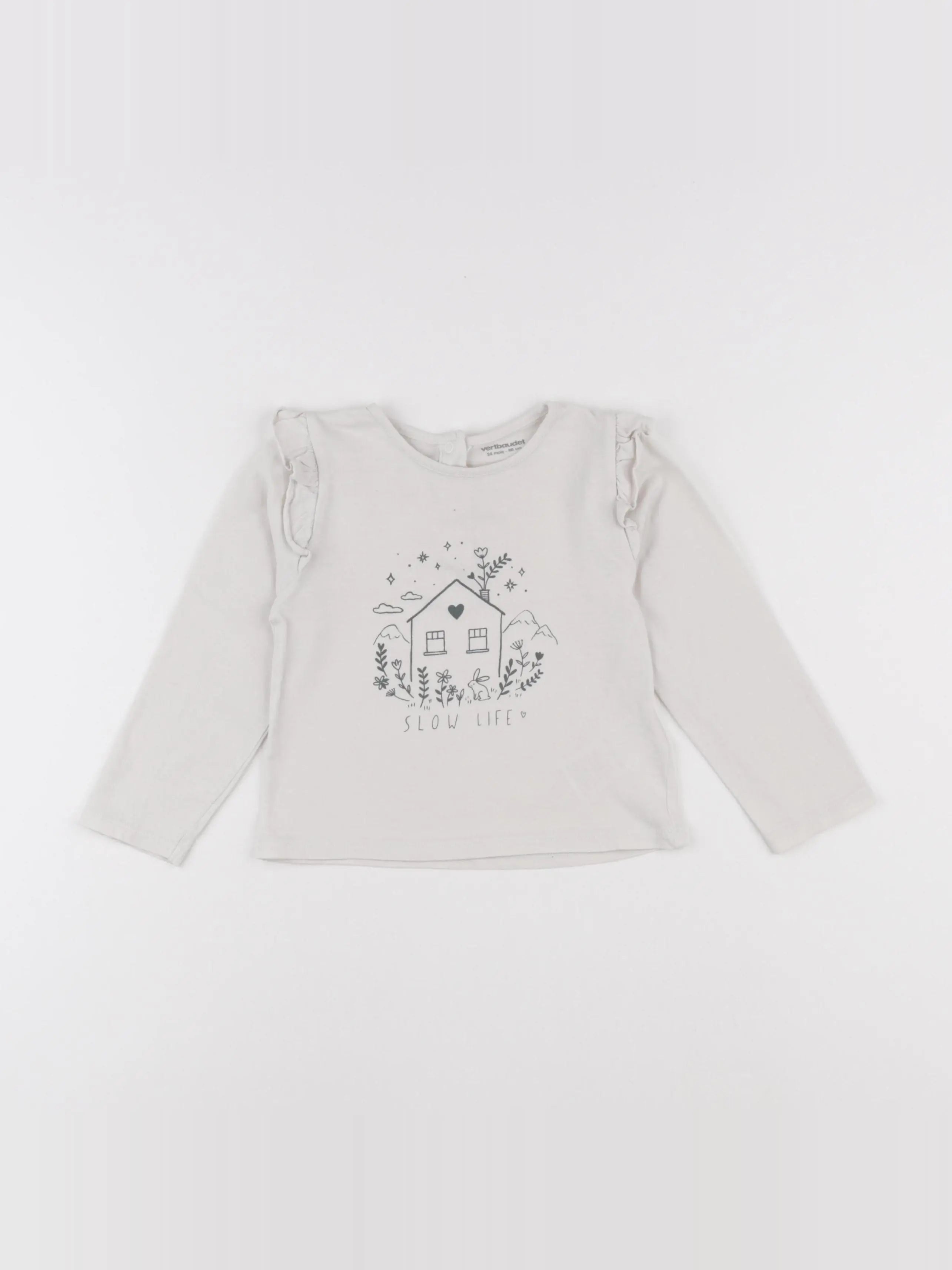 Vertbaudet - tee-shirt blanc - 24 mois