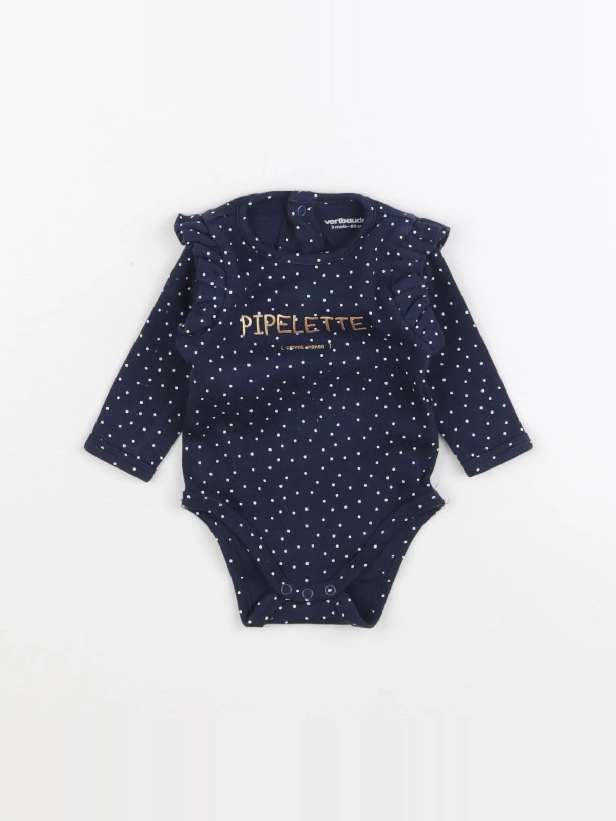 Vertbaudet - body bleu - 3 mois