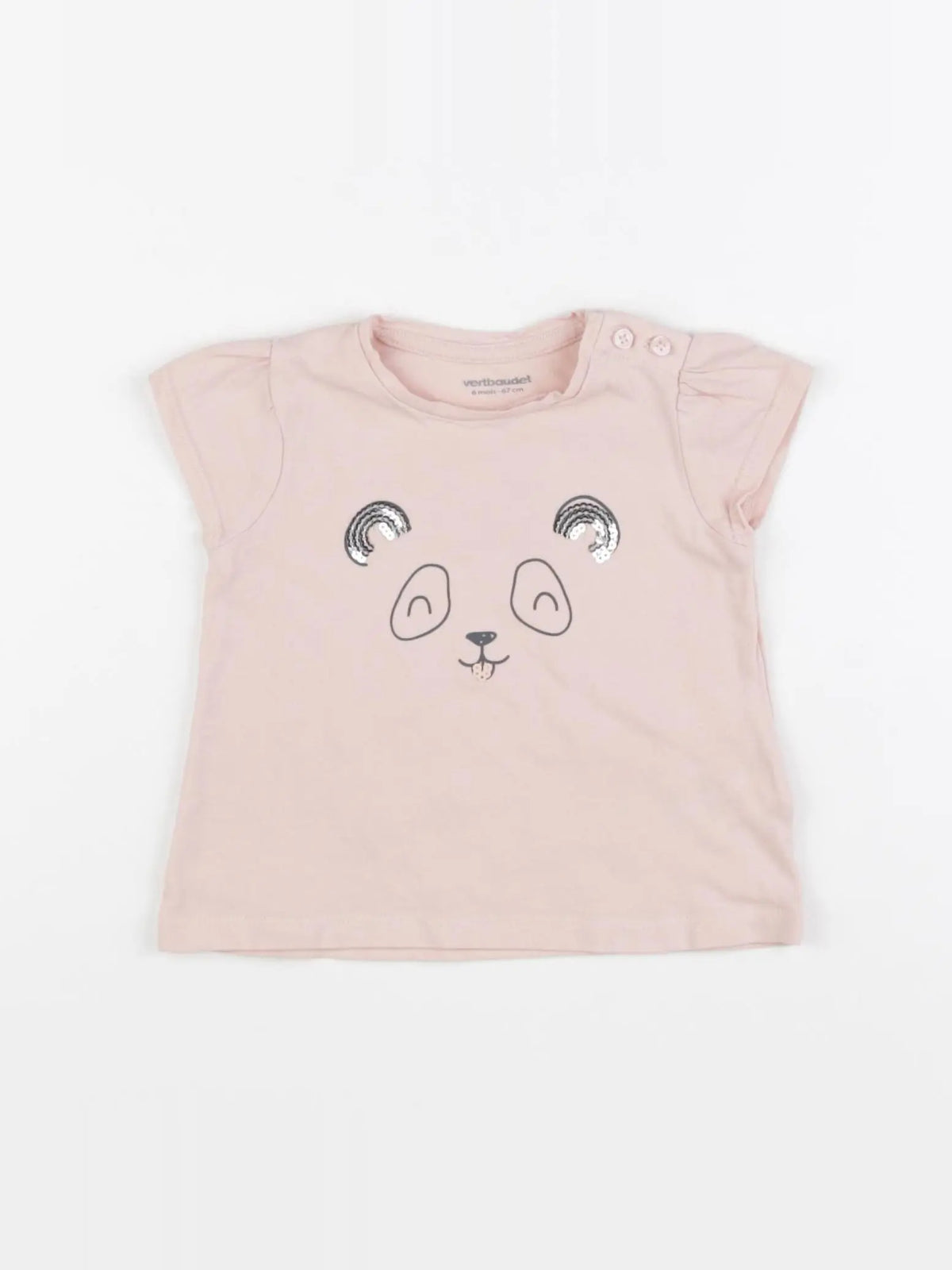 Vertbaudet - tee-shirt rose - 6 mois
