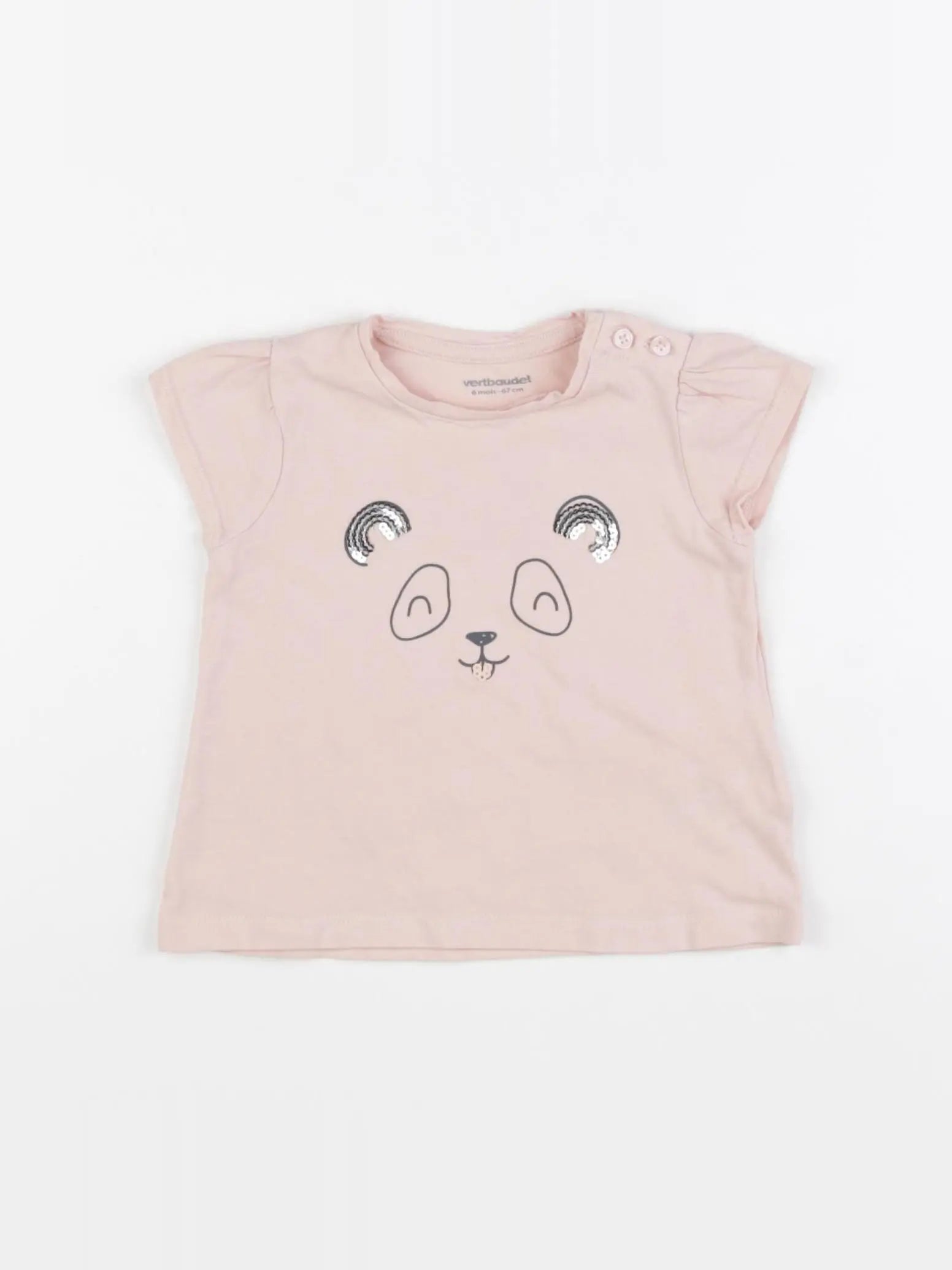 Vertbaudet - tee-shirt rose - 6 mois