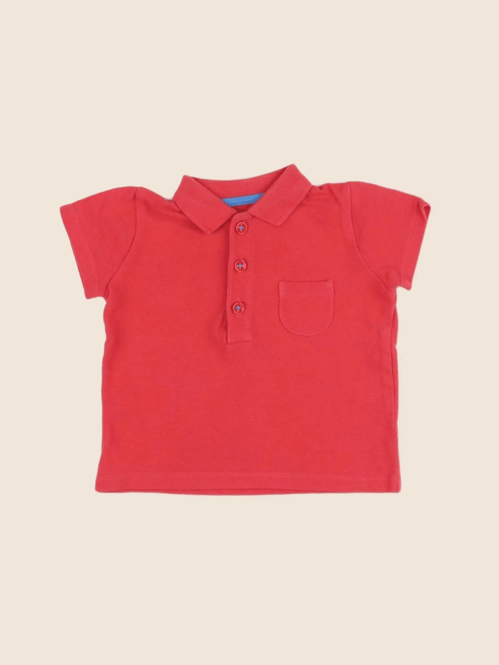 Baby Boden - polo rouge - 6/9 mois