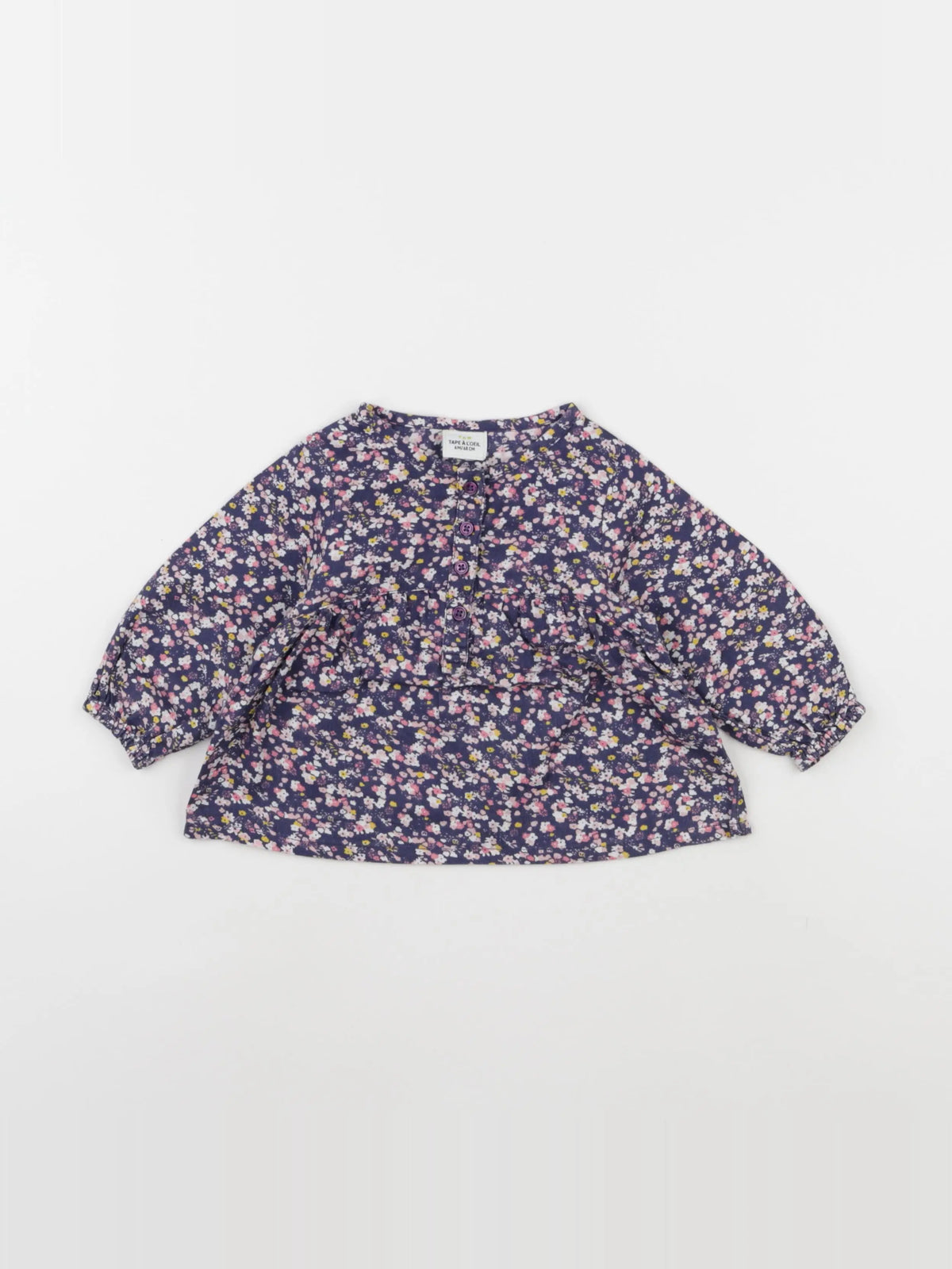 Tape à l'oeil - tee-shirt bleu, rose - 6 mois