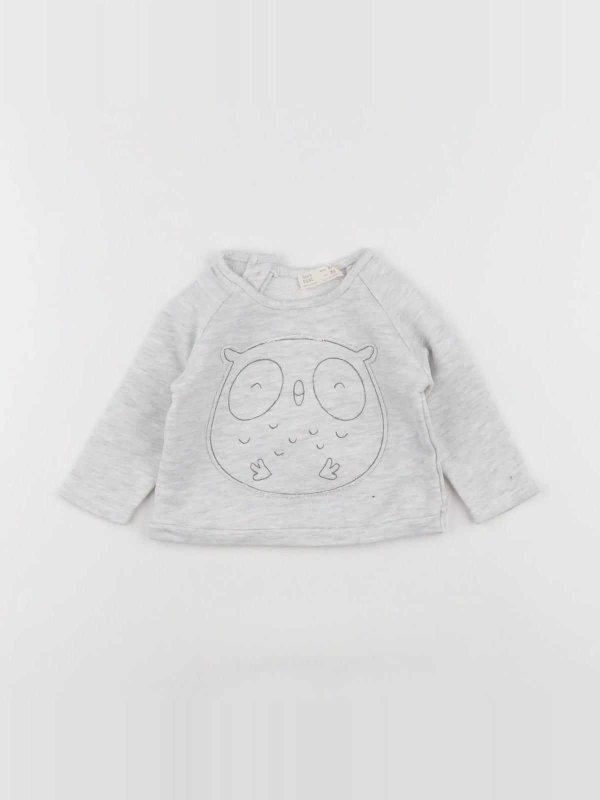Zara - sweat gris - 6/9 mois