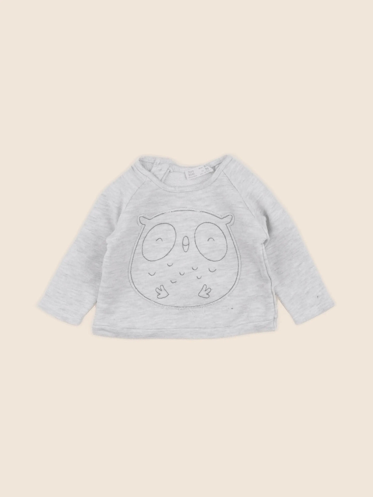 Zara - sweat gris - 6/9 mois