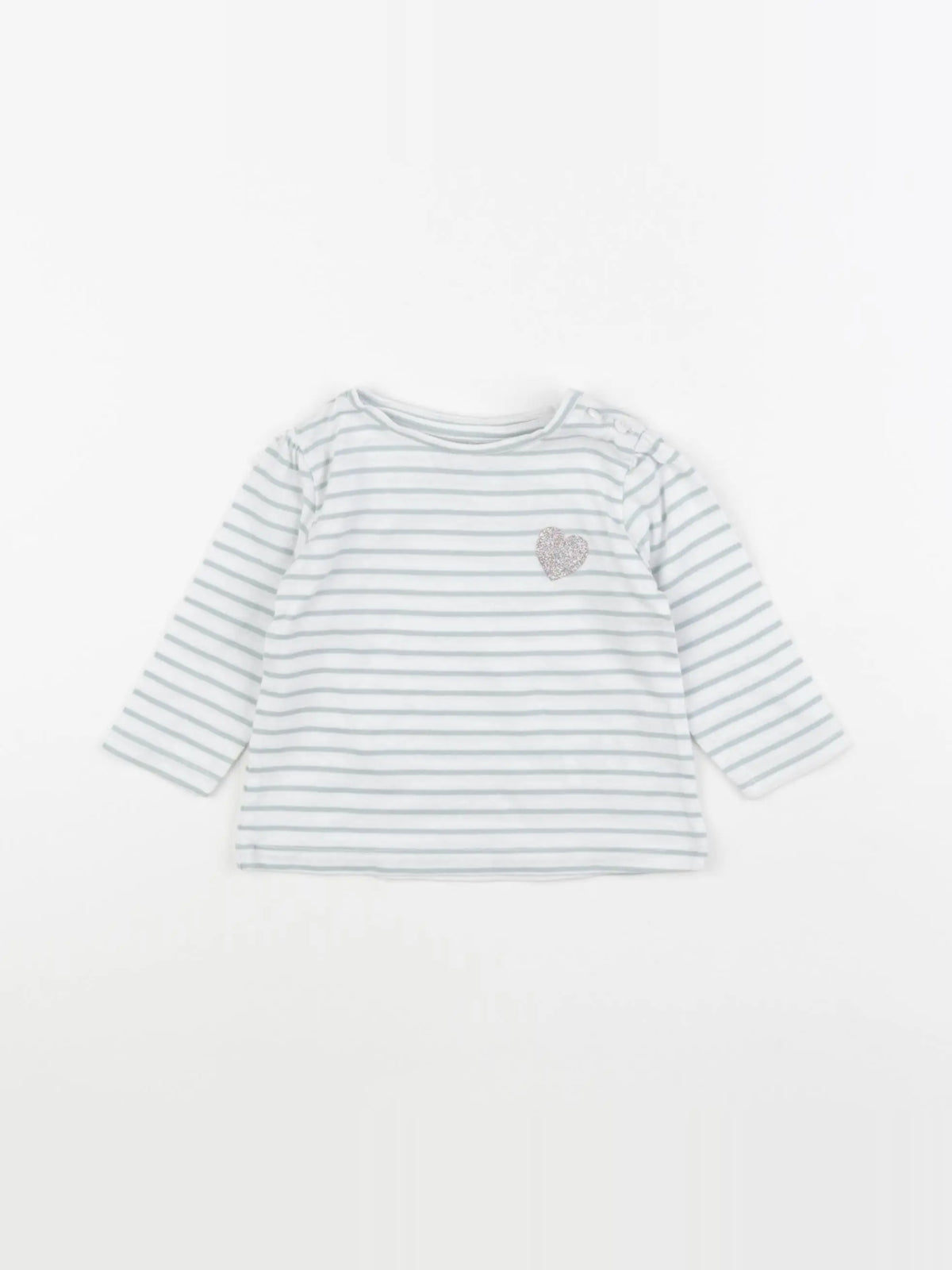 Vertbaudet - tee-shirt blanc, vert - 6 mois