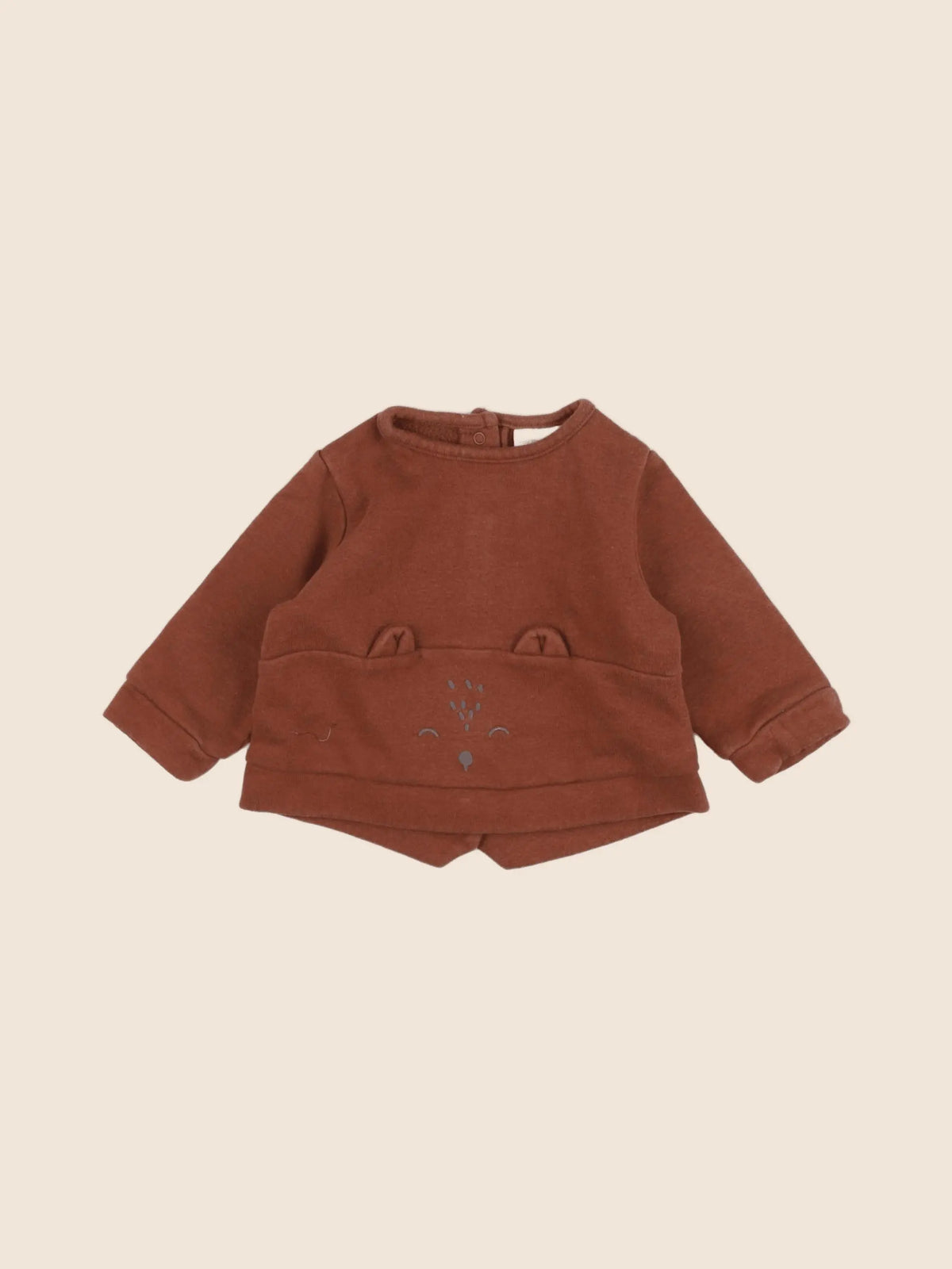 Vertbaudet - sweat marron - 6 mois