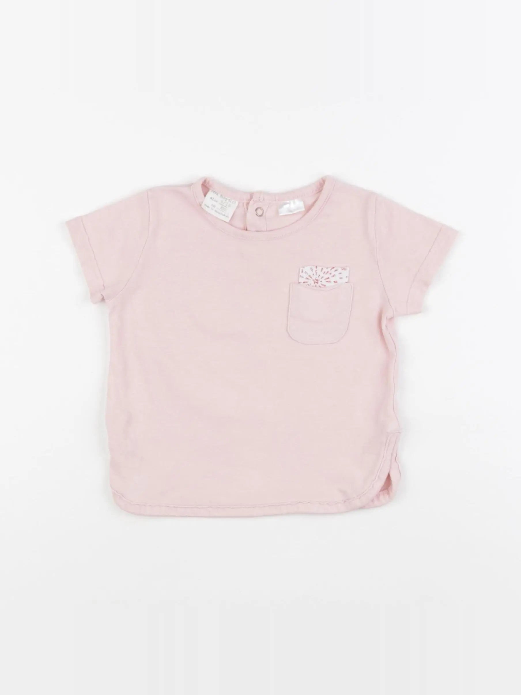Zara - tee-shirt rose - 9/12 mois