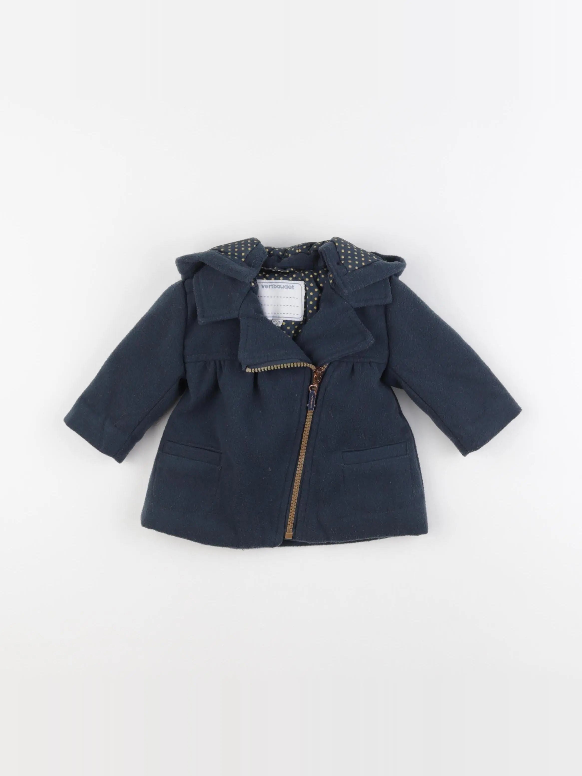 Vertbaudet - manteau bleu - 3 mois