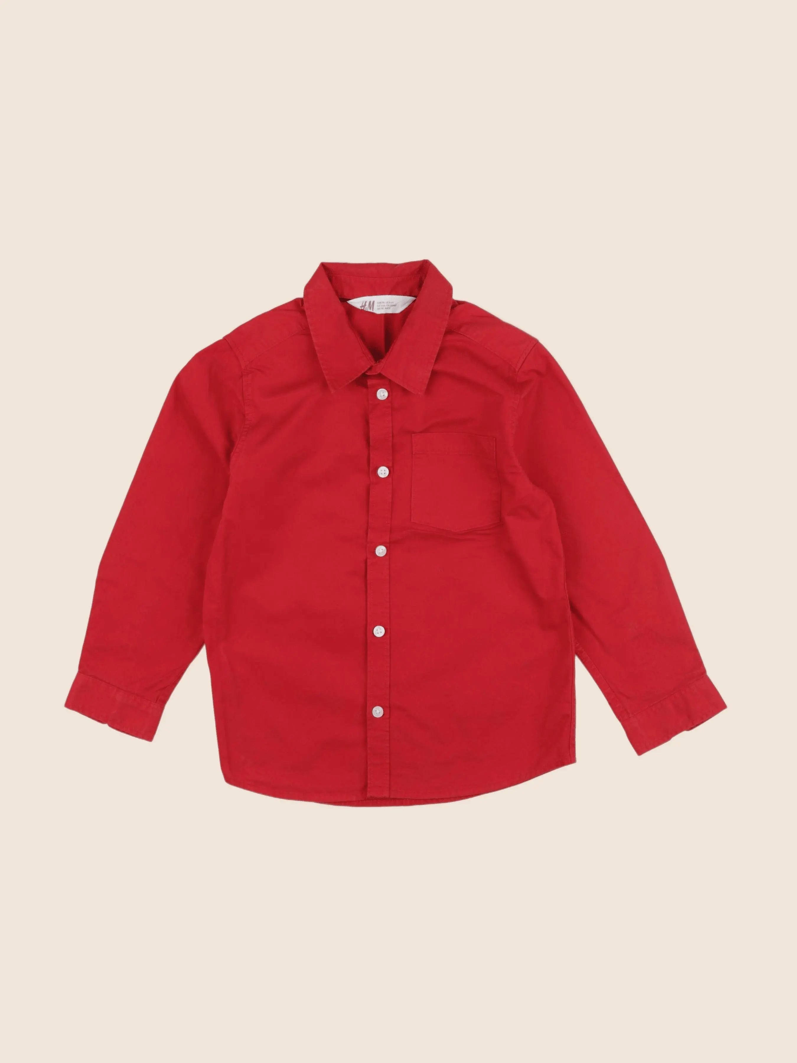 H&M - chemise rouge - 5/6 ans