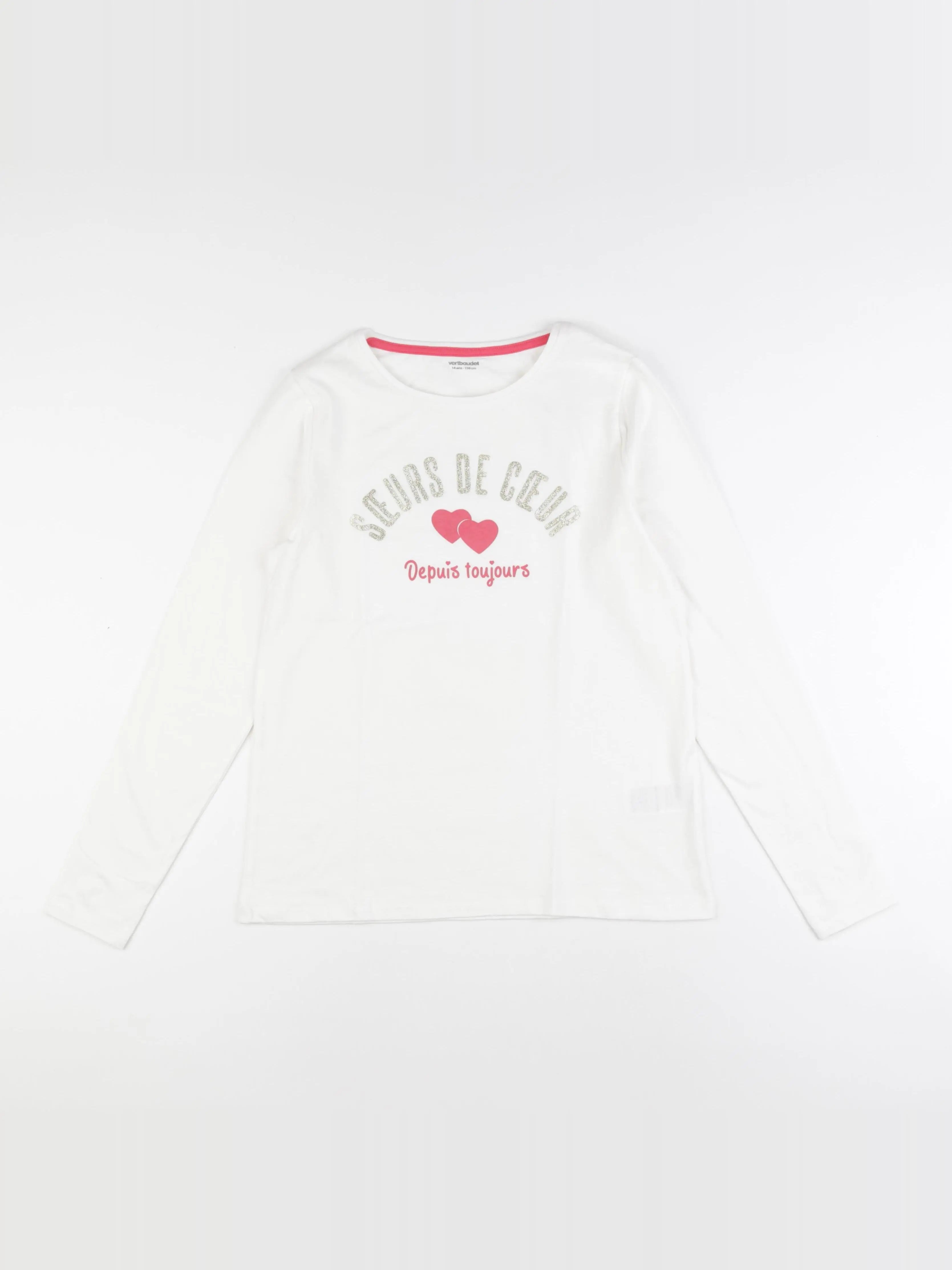 Vertbaudet - tee-shirt blanc - 14 ans