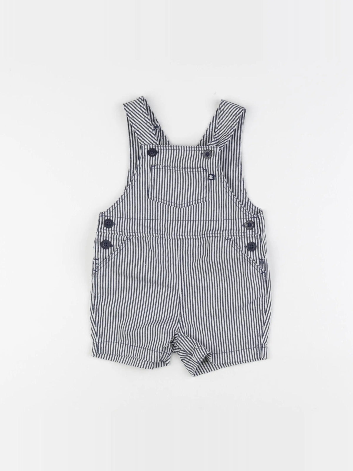 Petit Bateau - salopette blanc, bleu - 6 mois