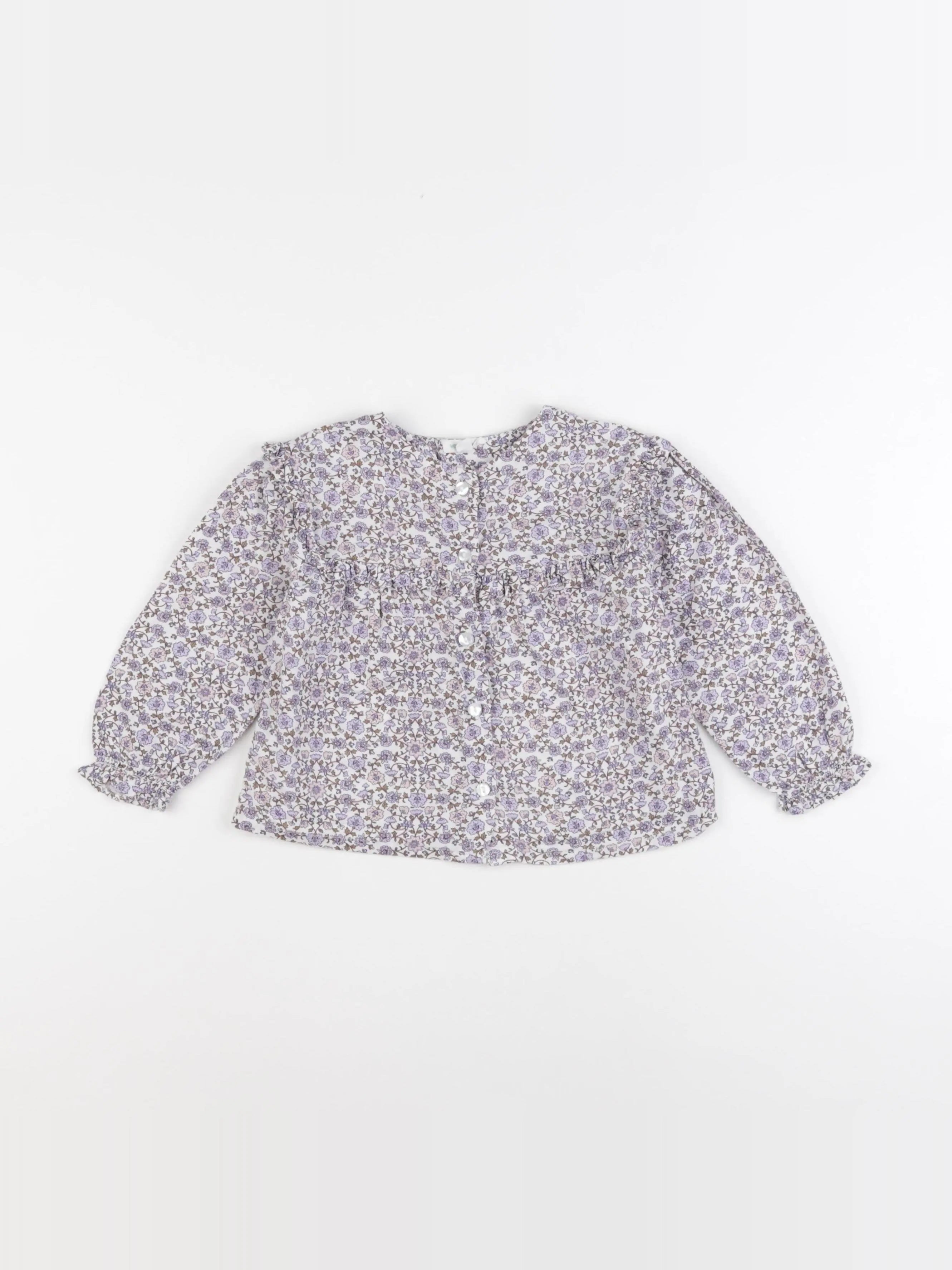 Vertbaudet - blouse blanc, violet - 3 ans