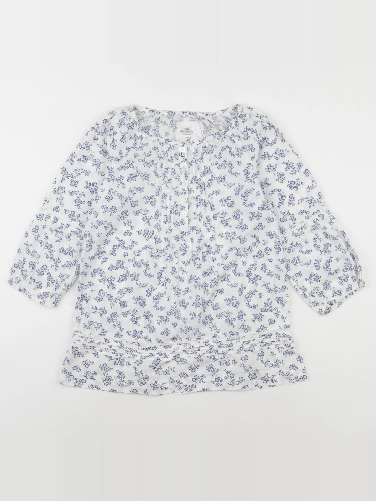 H&M - blouse blanc, bleu - 10/11 ans