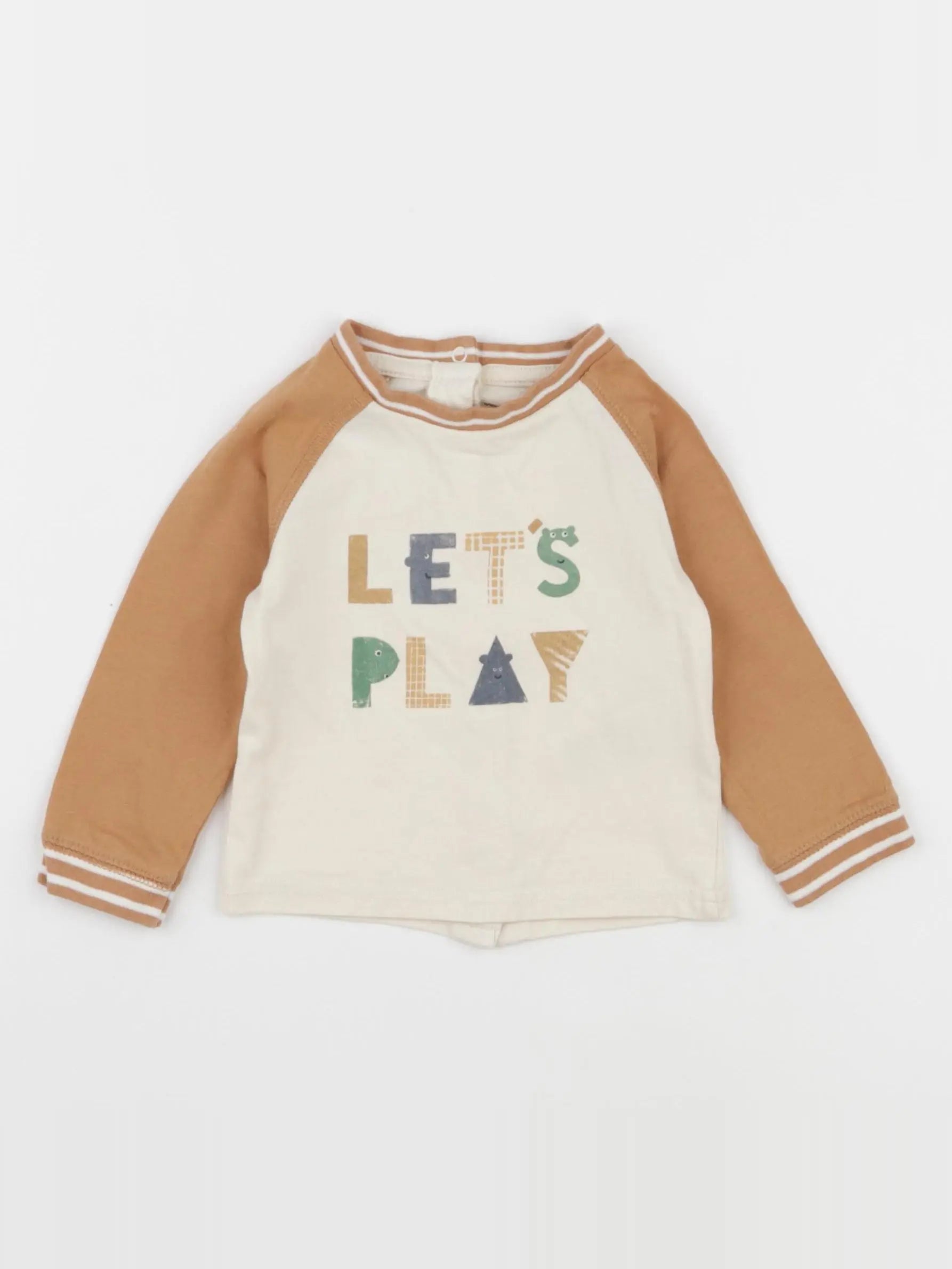 Vertbaudet - tee-shirt marron - 6 mois