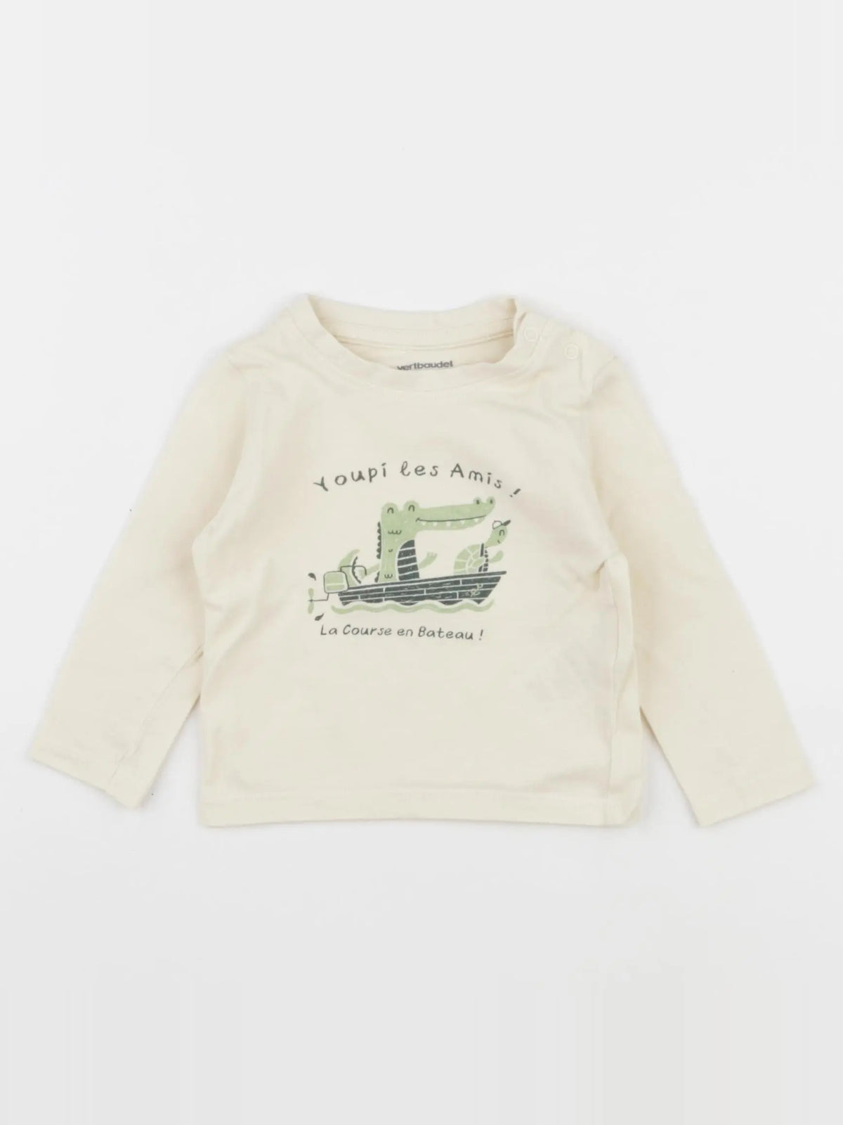 Vertbaudet - tee-shirt beige - 6 mois