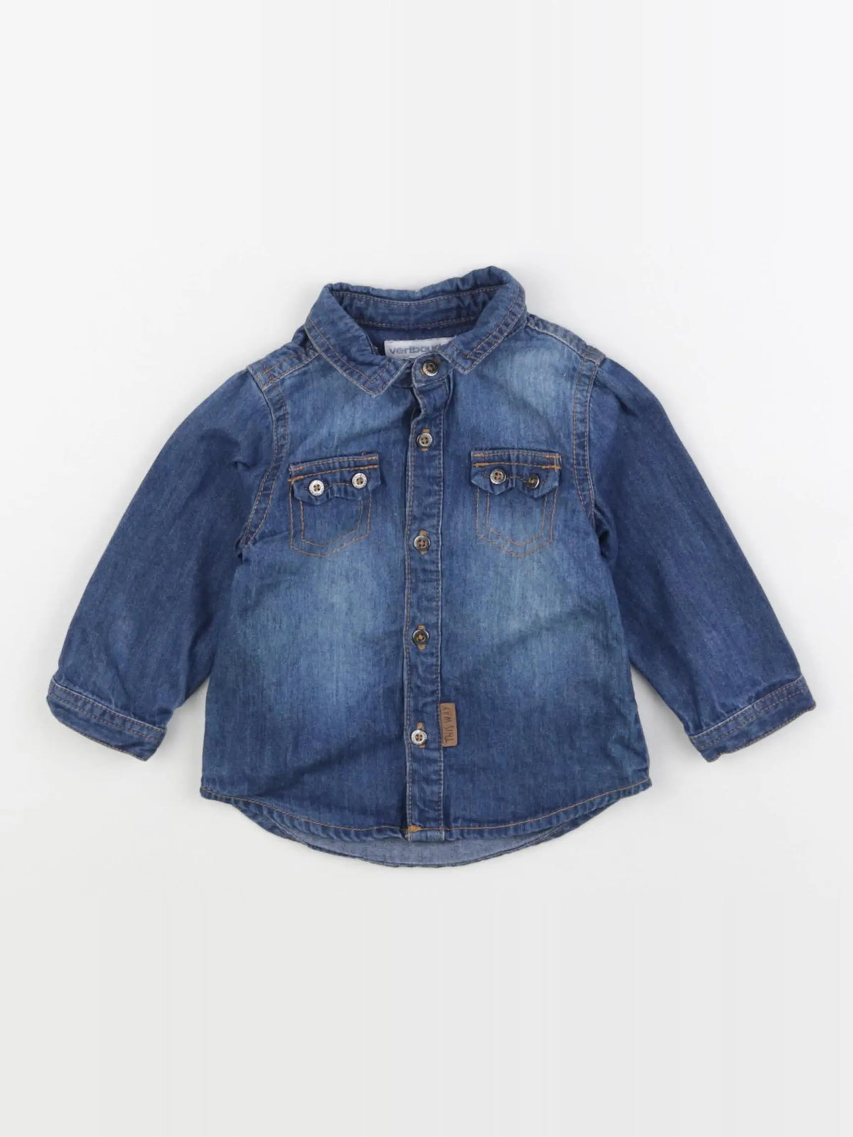 Vertbaudet - chemise bleu - 6 mois