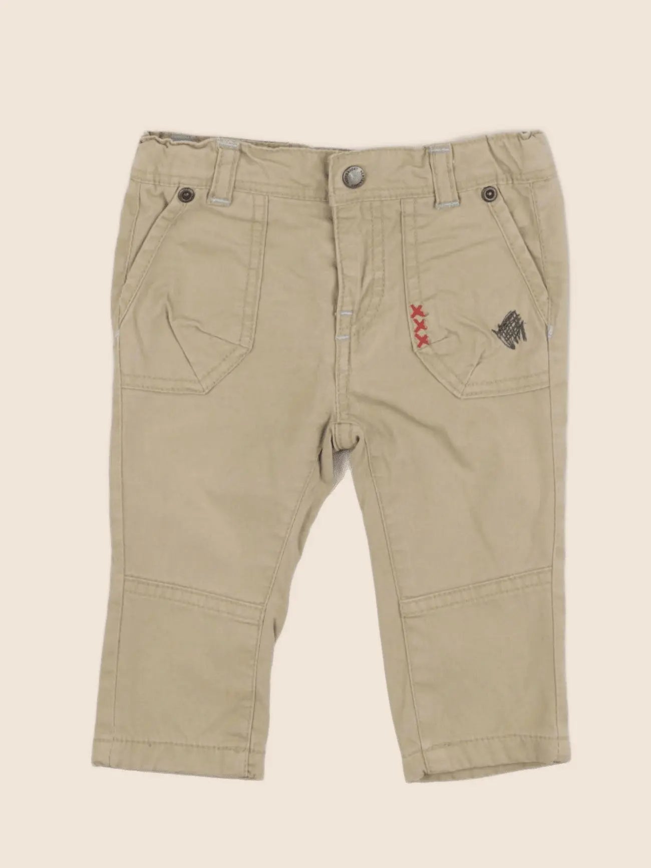 Vertbaudet - pantalon doublé beige - 6 mois