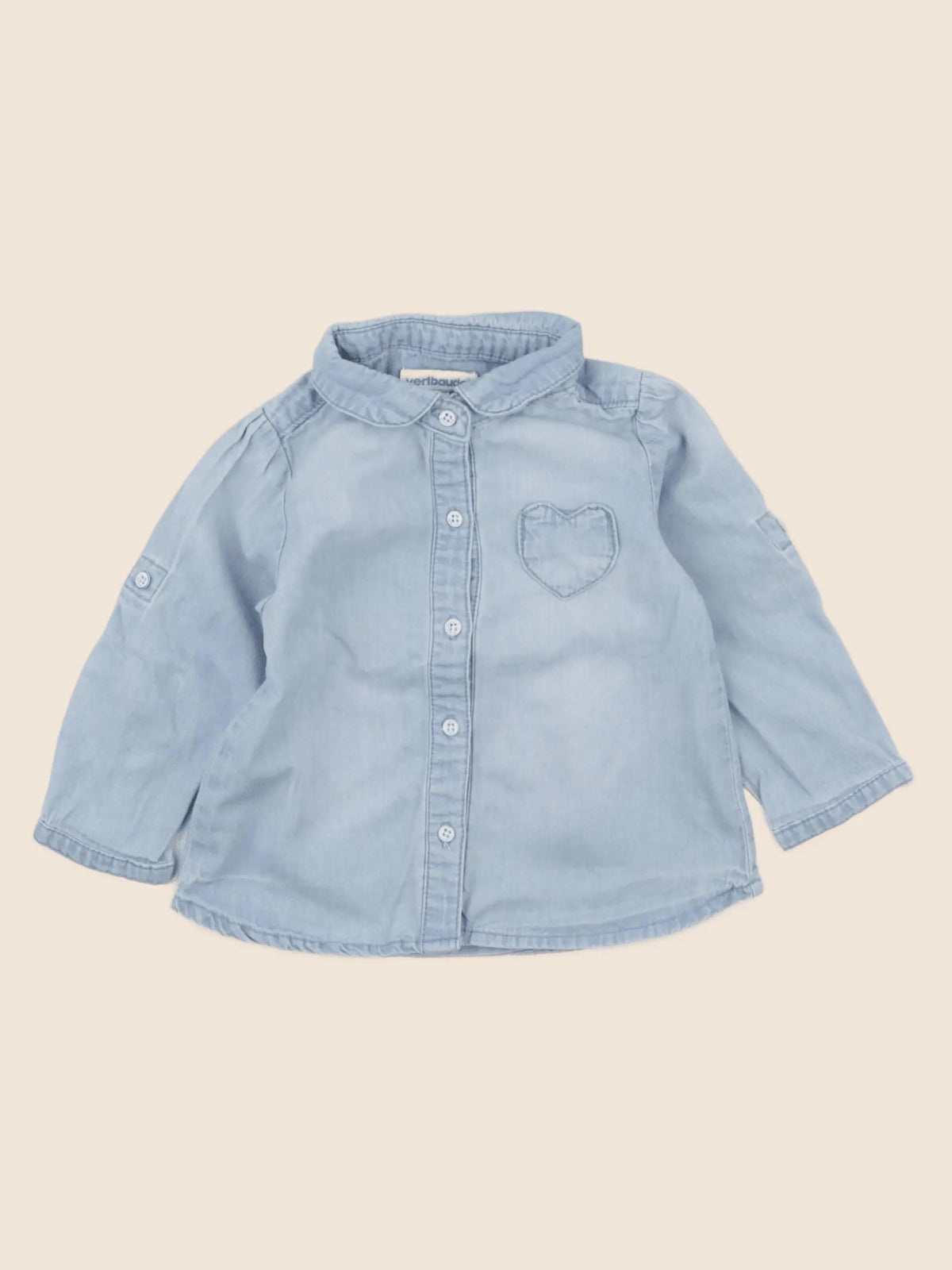 Vertbaudet - chemise bleu - 12 mois