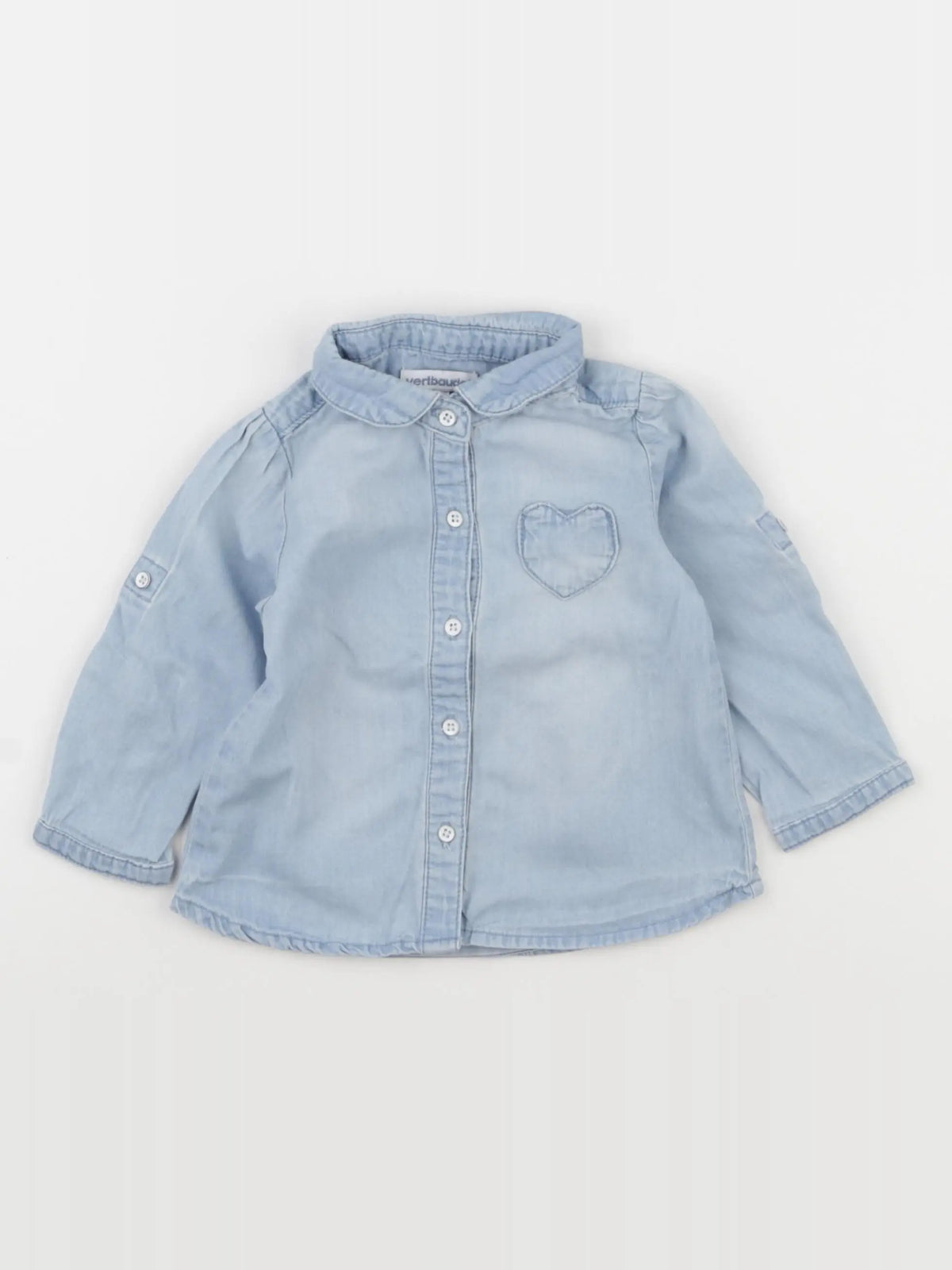 Vertbaudet - chemise bleu - 12 mois