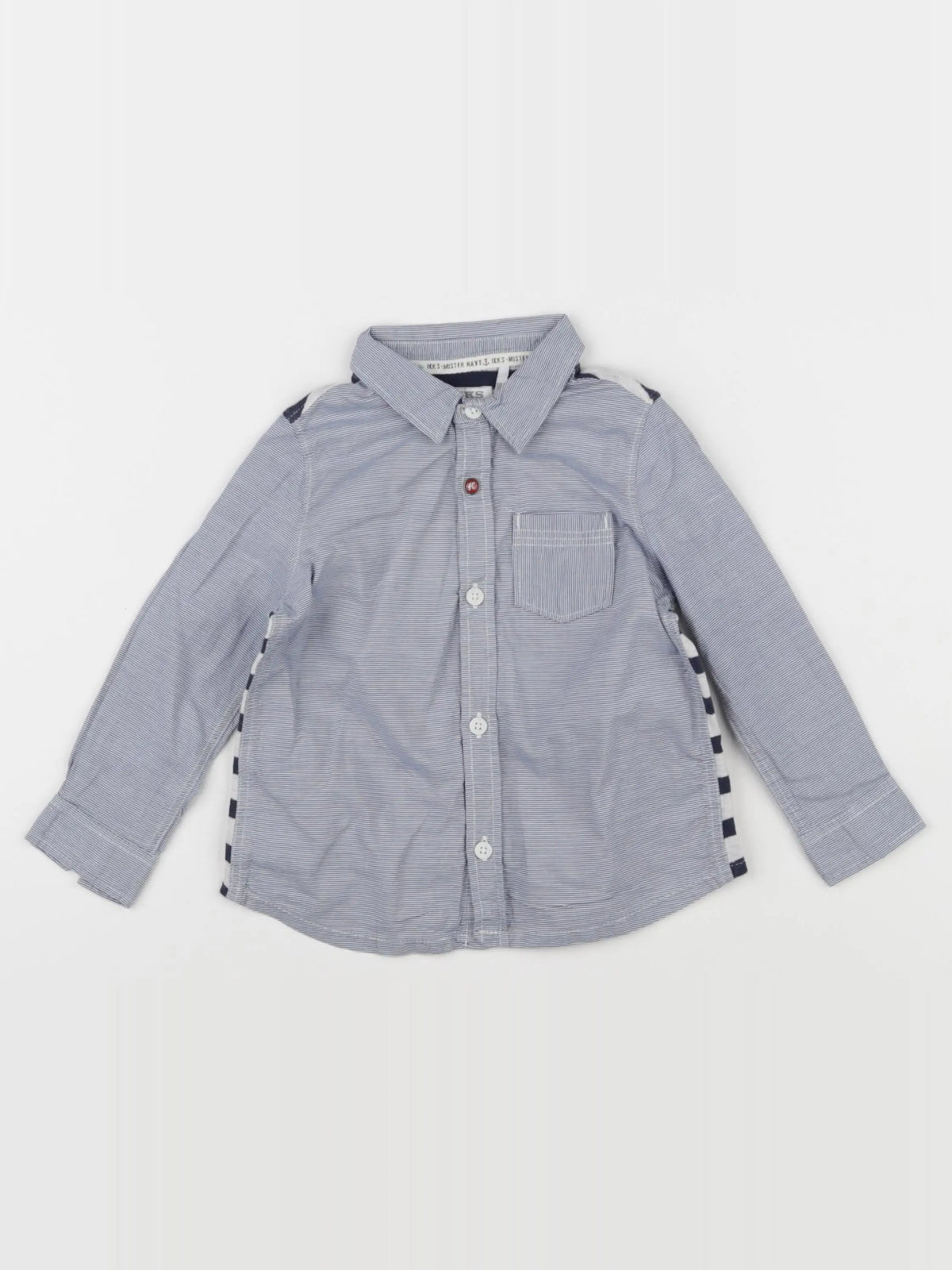 IKKS - chemise imprimé au dos bleu, blanc - 18 mois
