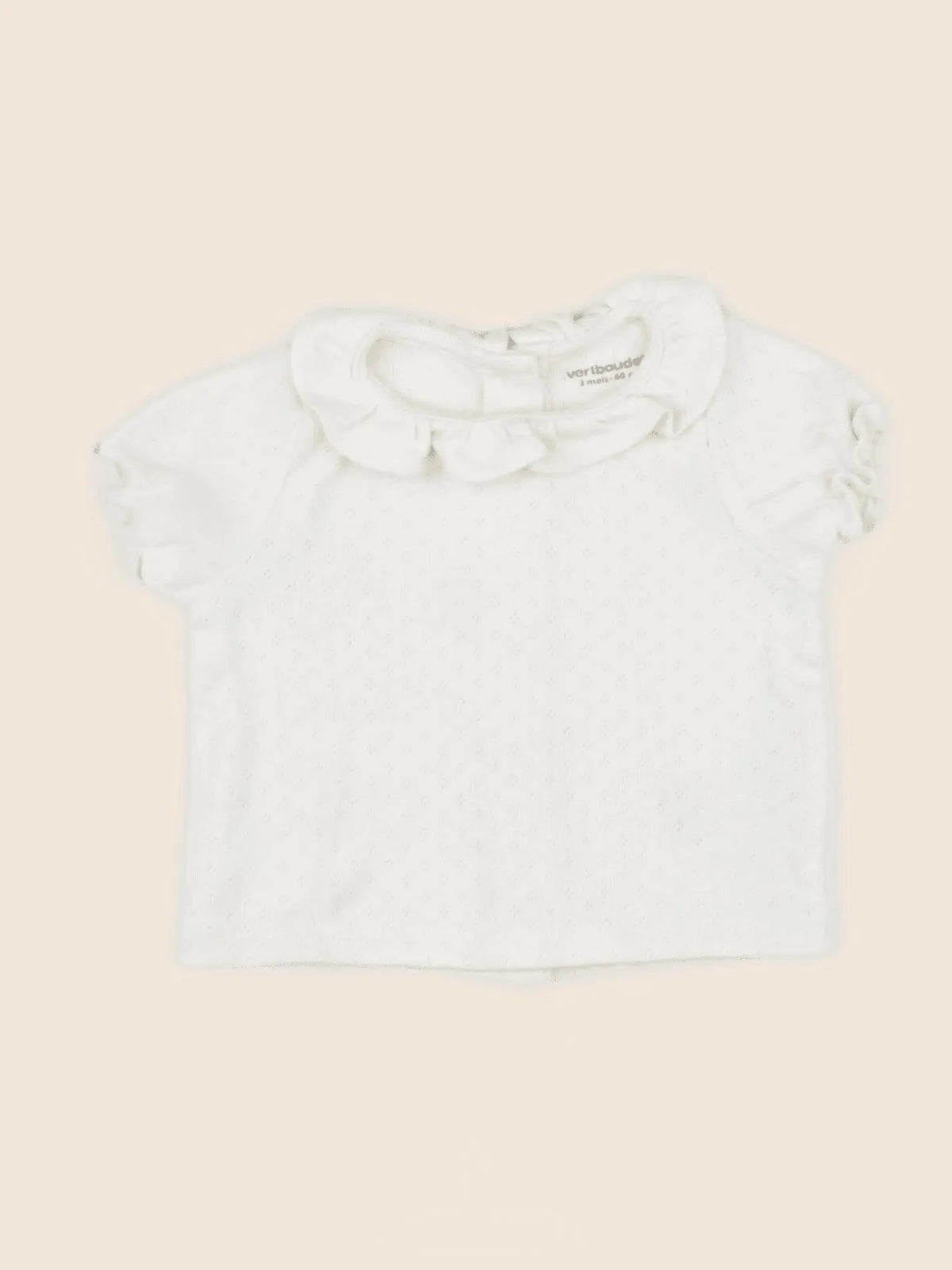 Vertbaudet - tee-shirt beige - 3 mois