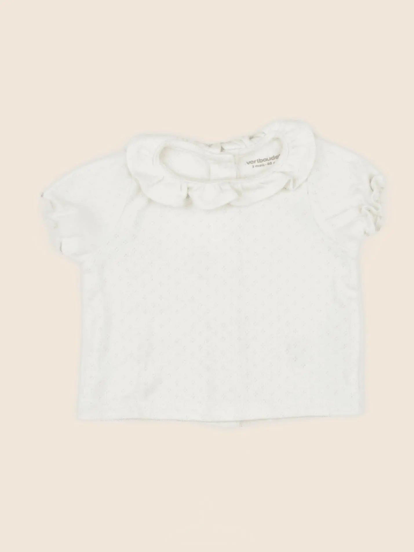 Vertbaudet - tee-shirt beige - 3 mois