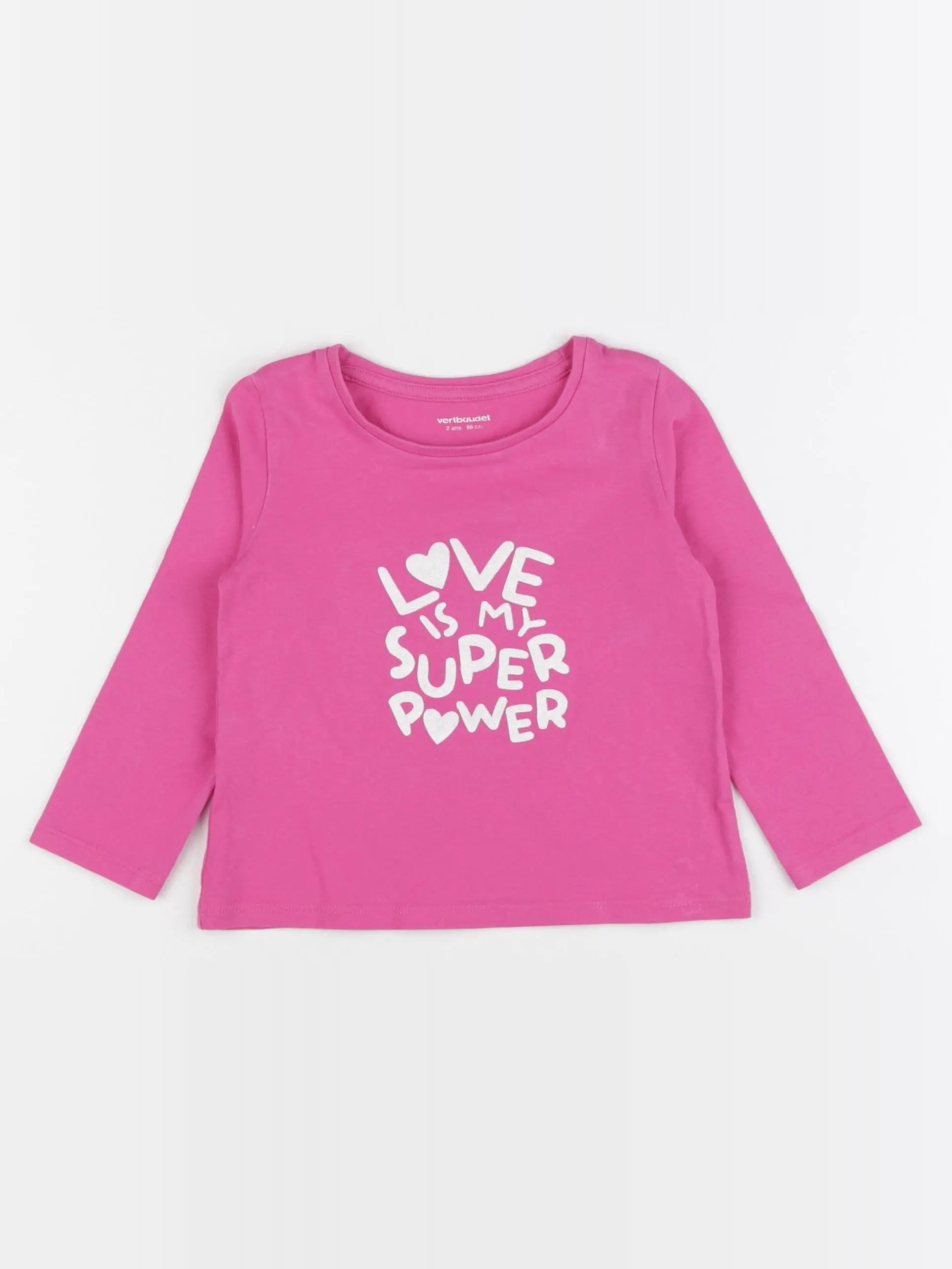 Vertbaudet - tee-shirt rose - 2 ans