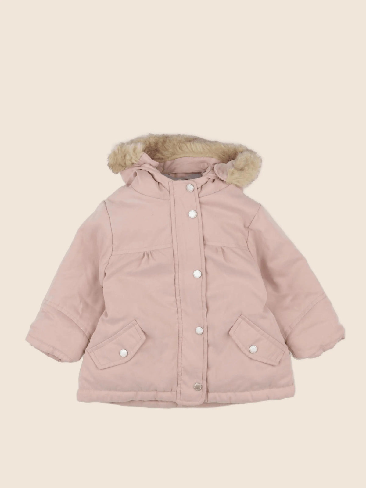 Vertbaudet - manteau doublure amovible rose - 9 mois