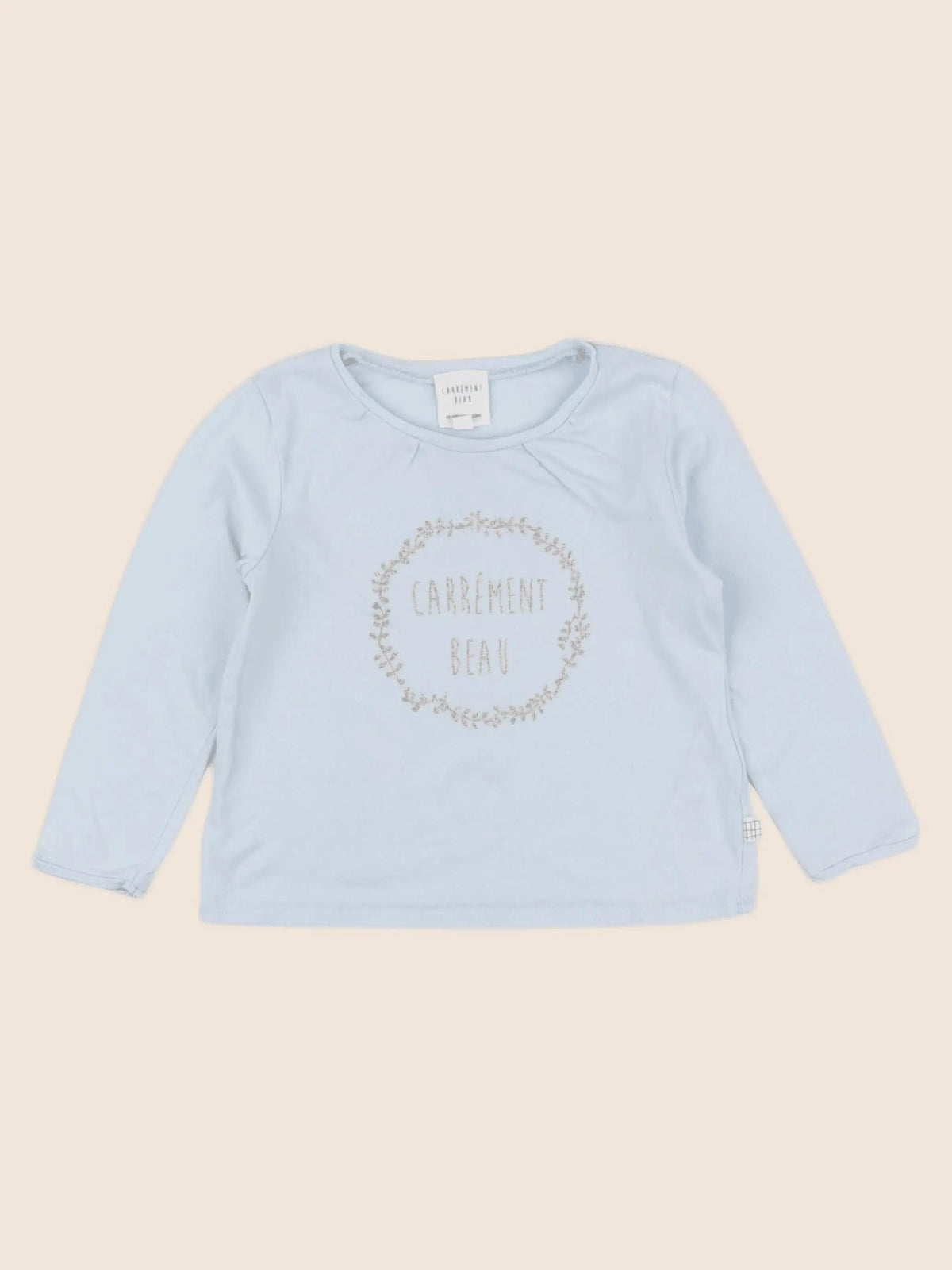 Carrément Beau - tee-shirt bleu, or - 2 ans